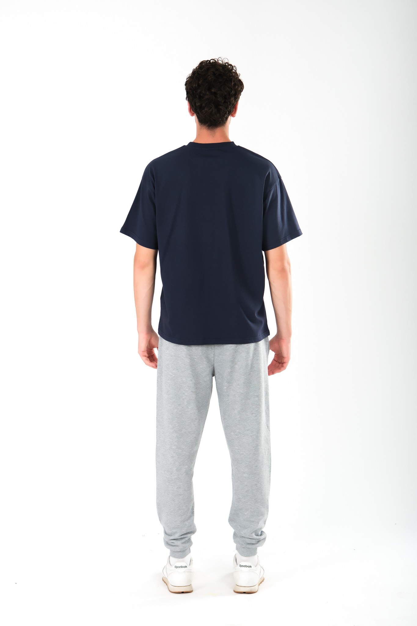 Coredra Studio Lacivert - Oversize Fit T-Shirt Erkek C101