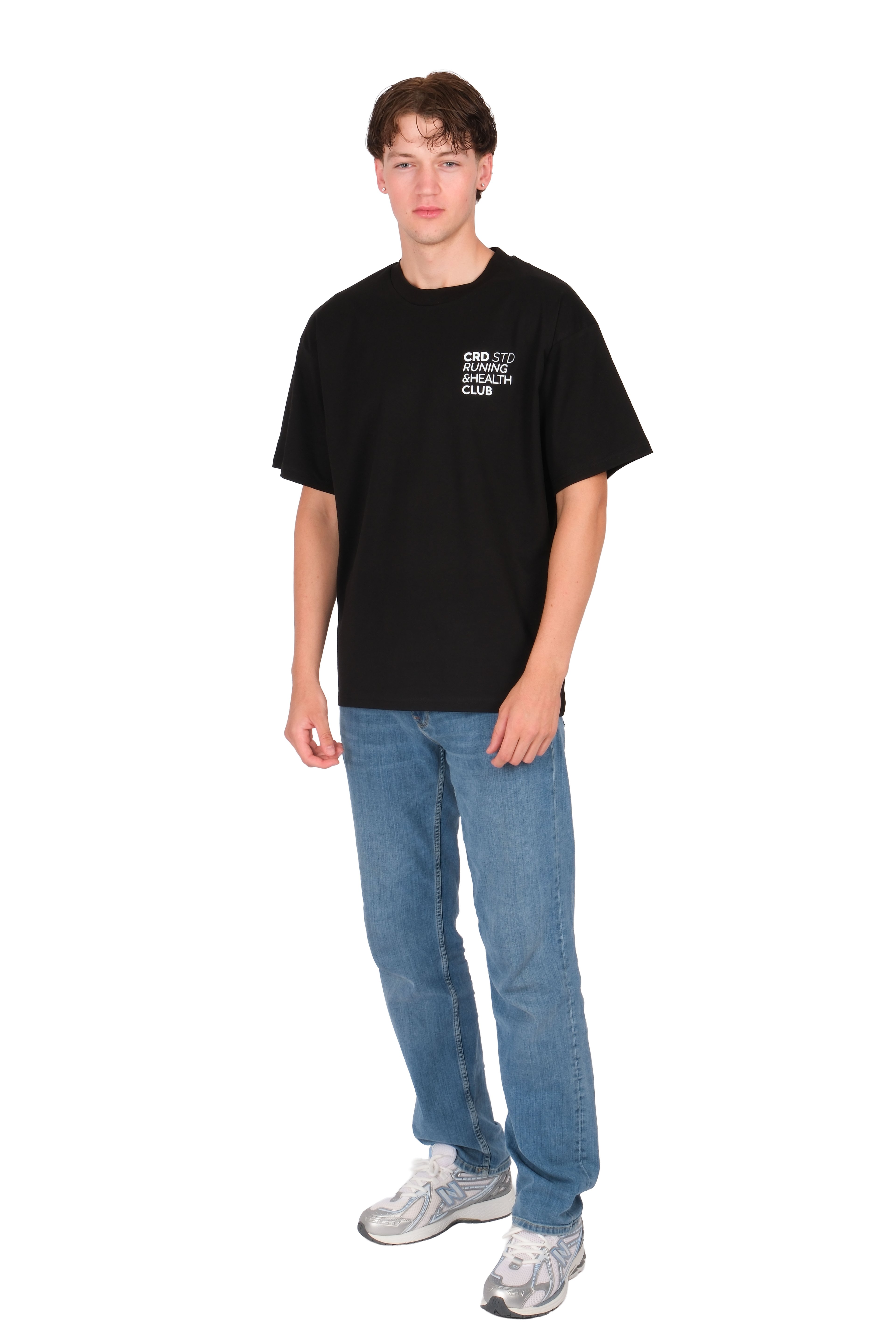 Runing Club Oversize Fit T-Shirt Erkek - Siyah C101