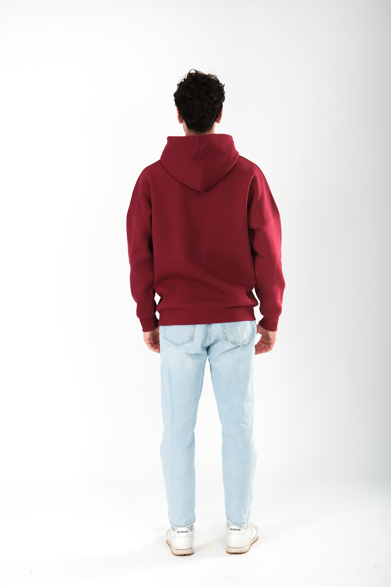 New York Mental Health Club Oversize Fit Hoodie Erkek - Bordo C107