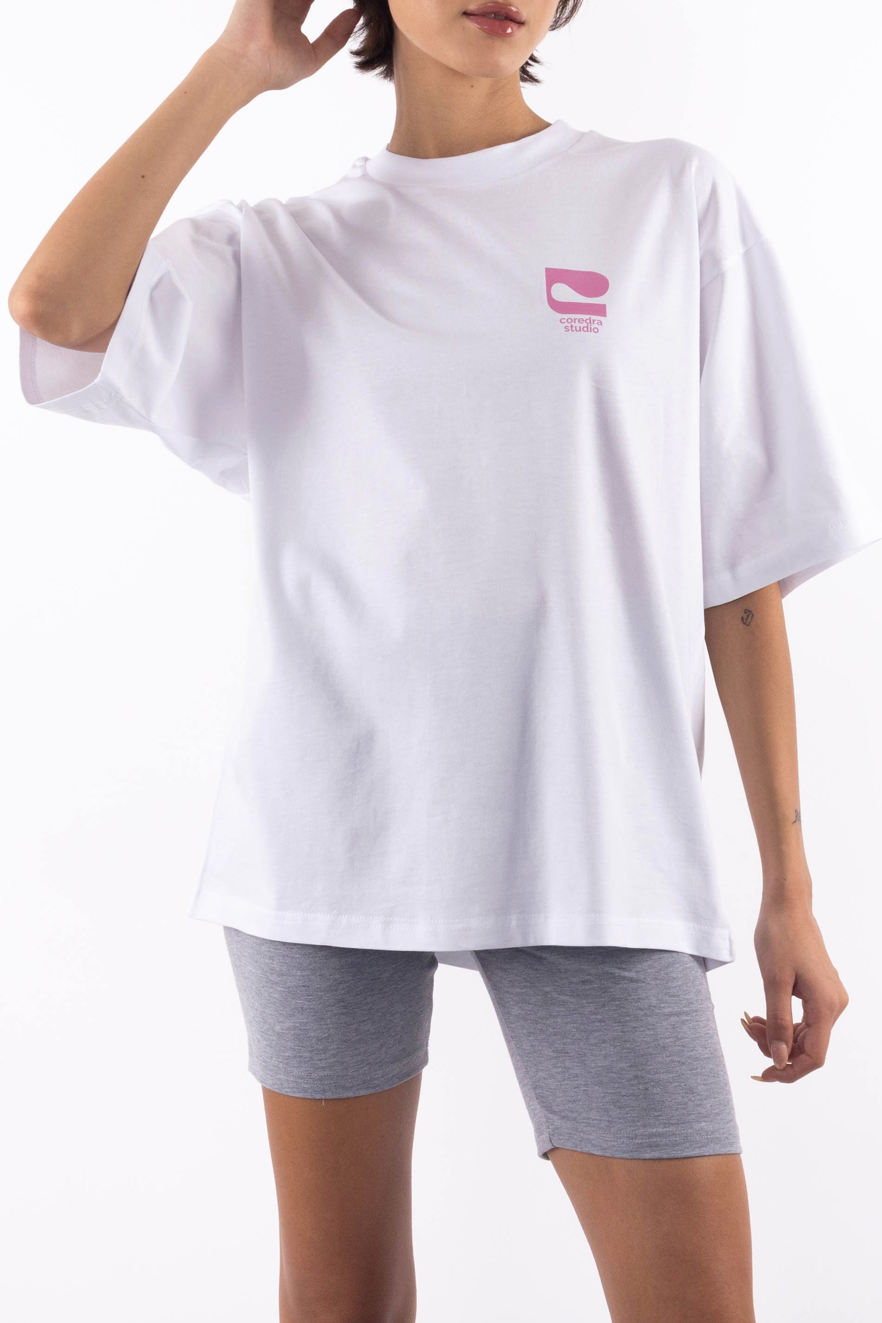 Love Letters Oversize T-Shirt Kadın - Beyaz C101