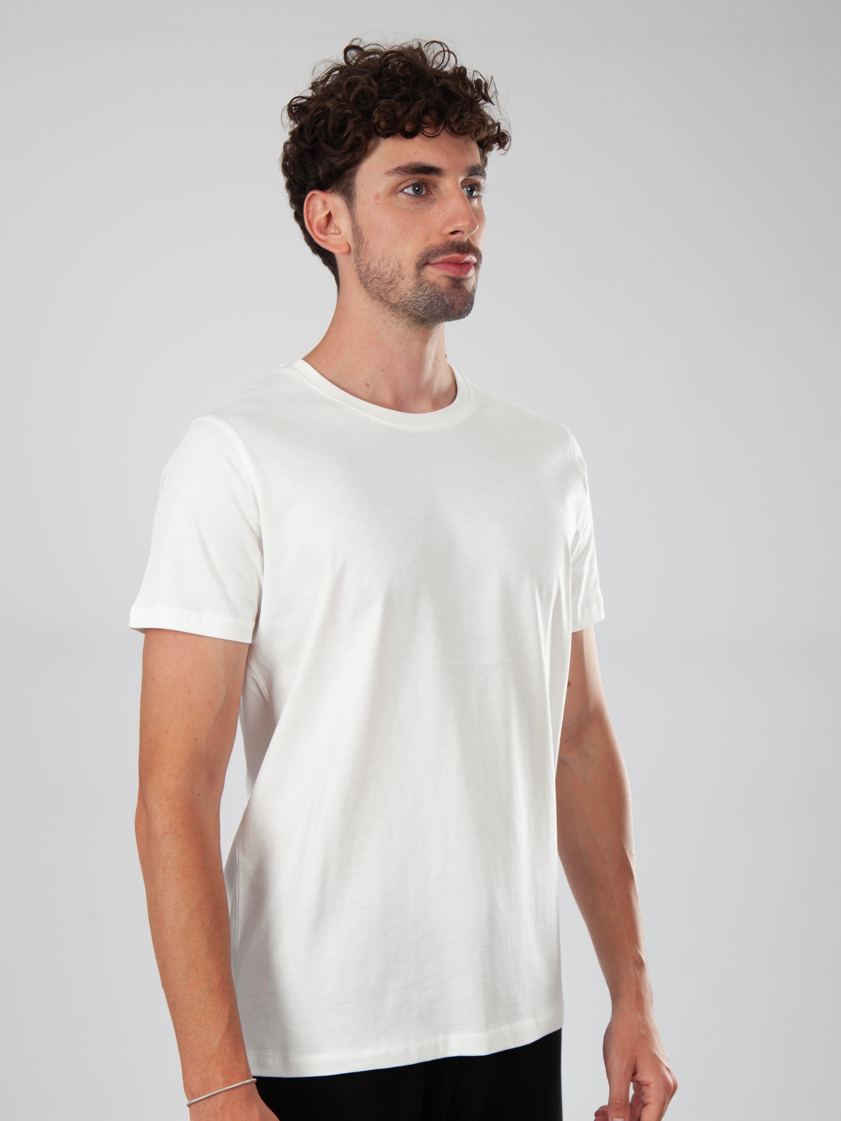 Basic Regular T-Shirt Erkek - Ekru C102