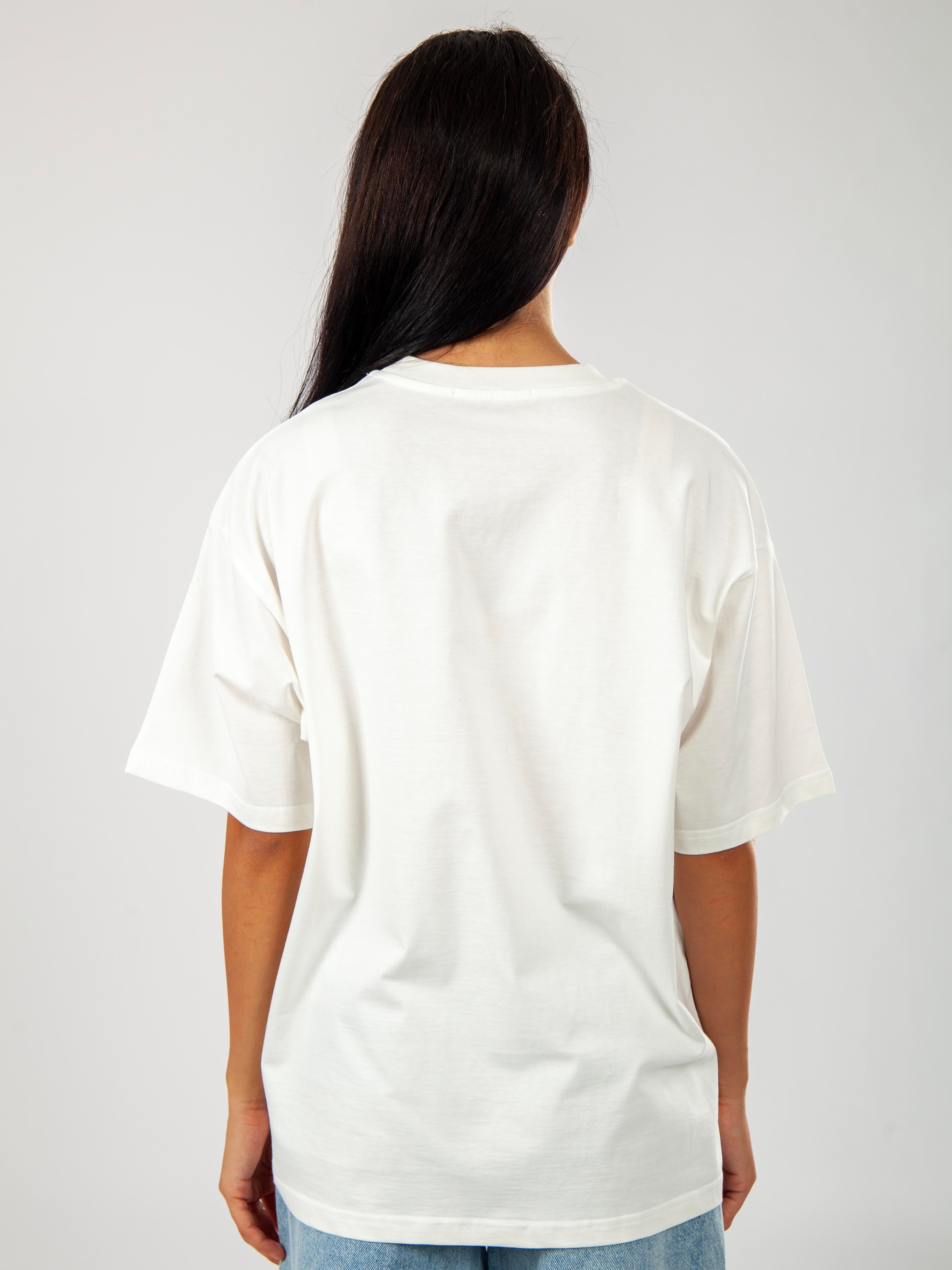 Basic Oversize T-Shirt Kadın - Ekru C101