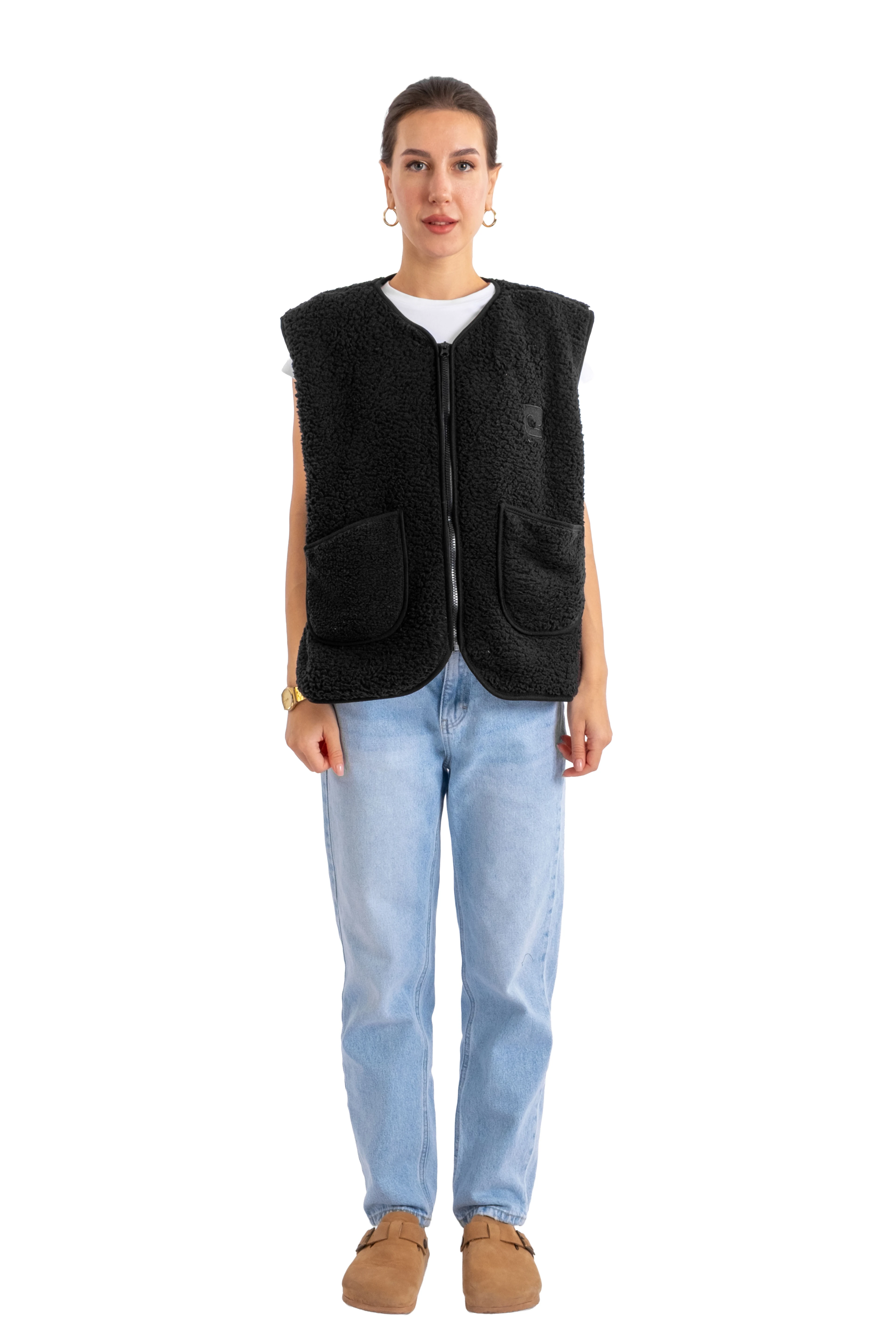 Fermuarlı Peluş Yelek - C602