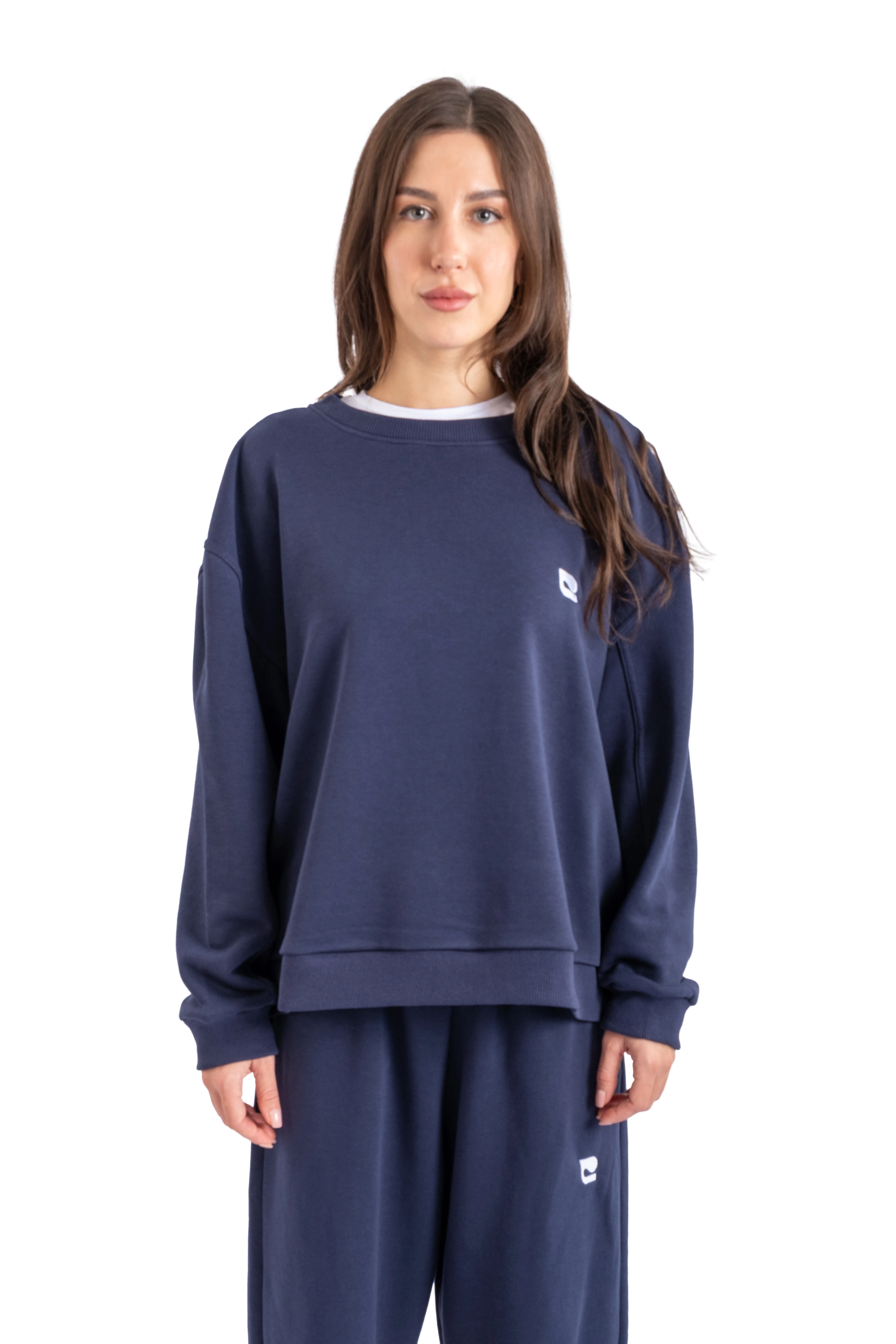 Baggy Sweatshirt Kadın - C609 - LACİVERT