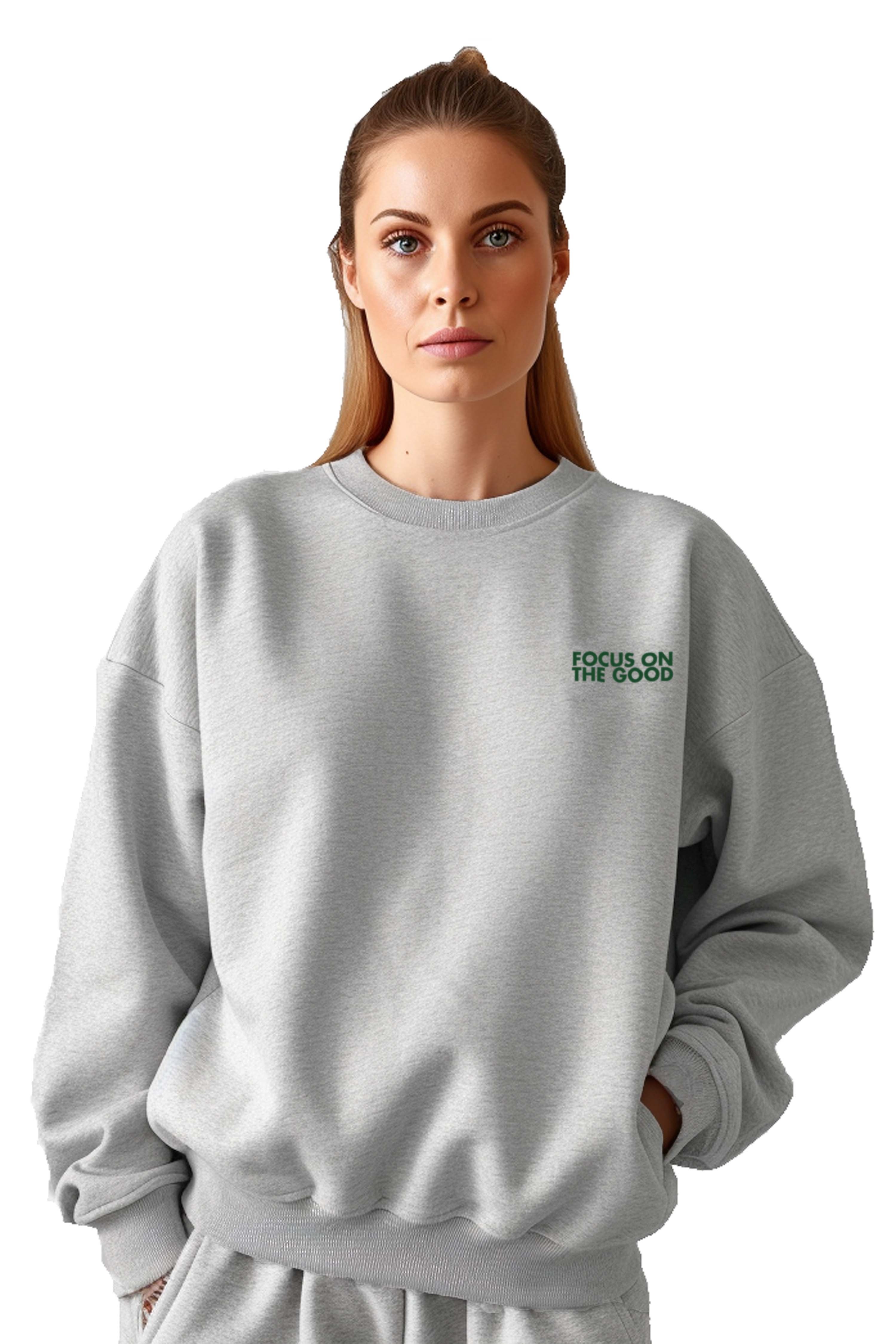 Focus Oversize Sweatshirt - Gri - Kadın