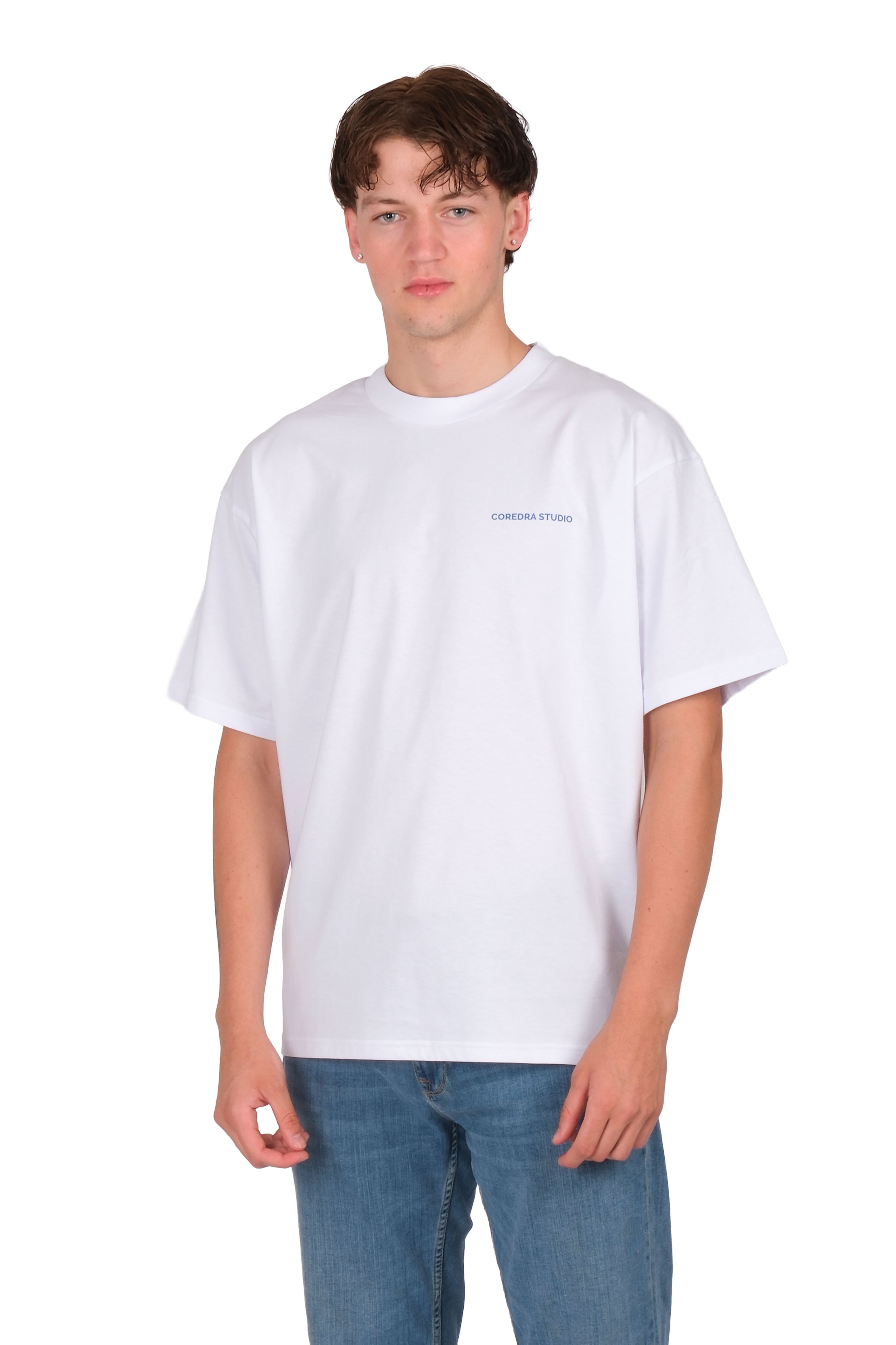 Coredra Core Oversize T-Shirt Erkek - Beyaz C101