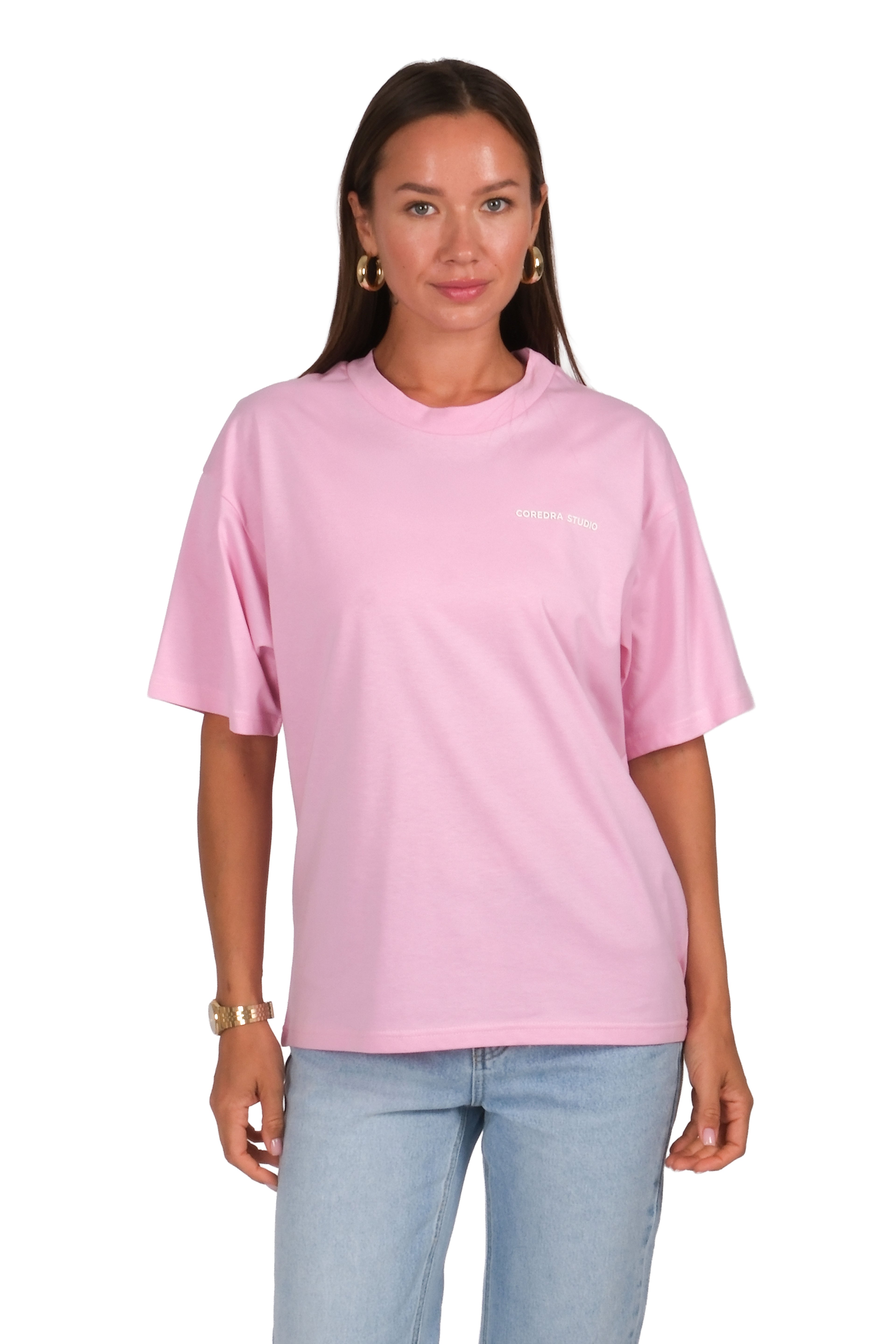 Kadın CRD Basic Oversize T-Shirt - PEMBE