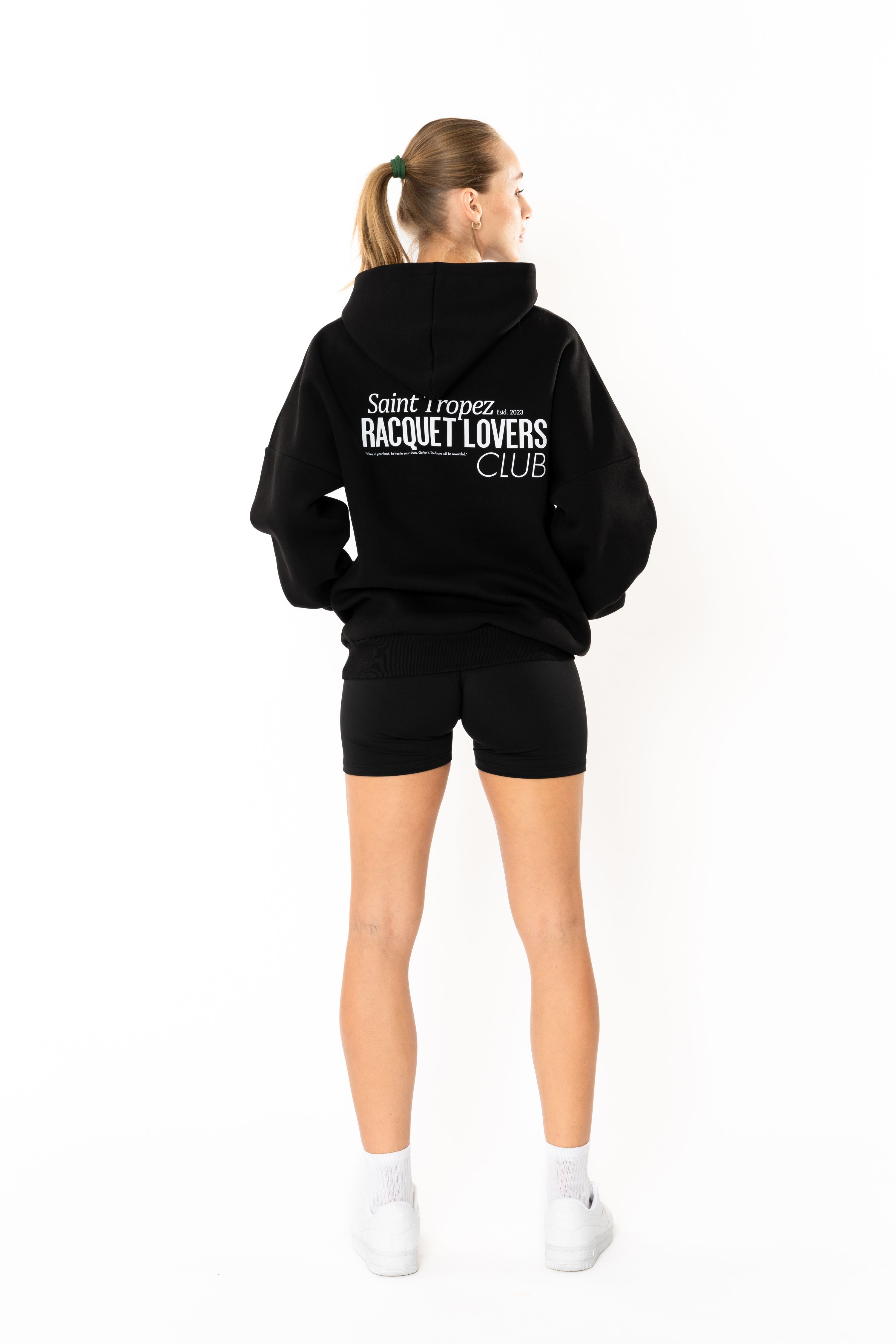 Racquet Lovers Oversize Hoodie Kadın - Siyah C107