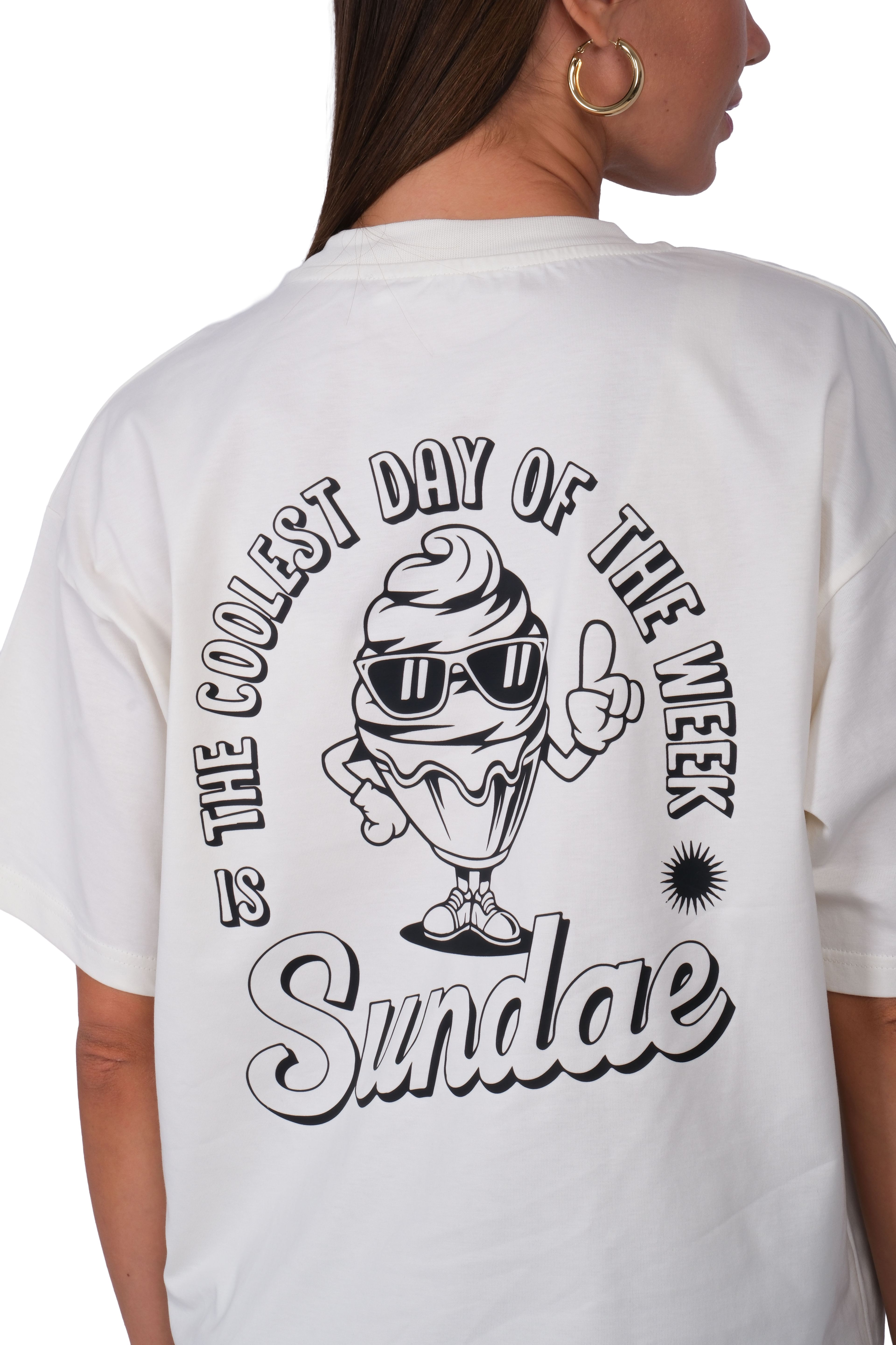 Sundea Boxed Fit Kadın T-Shirt Ekru C590
