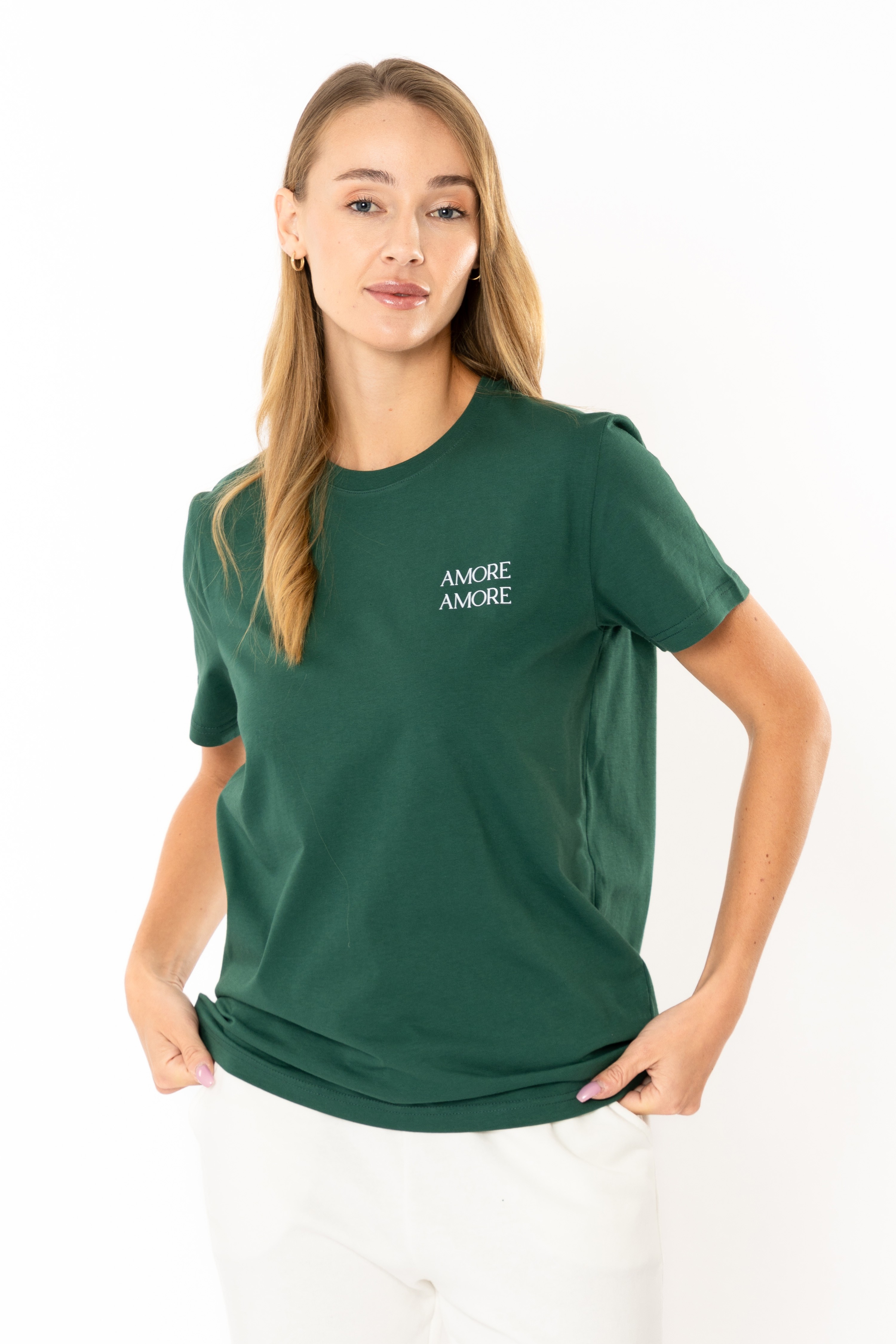 Amore Regular T-Shirt Kadın - Yeşil