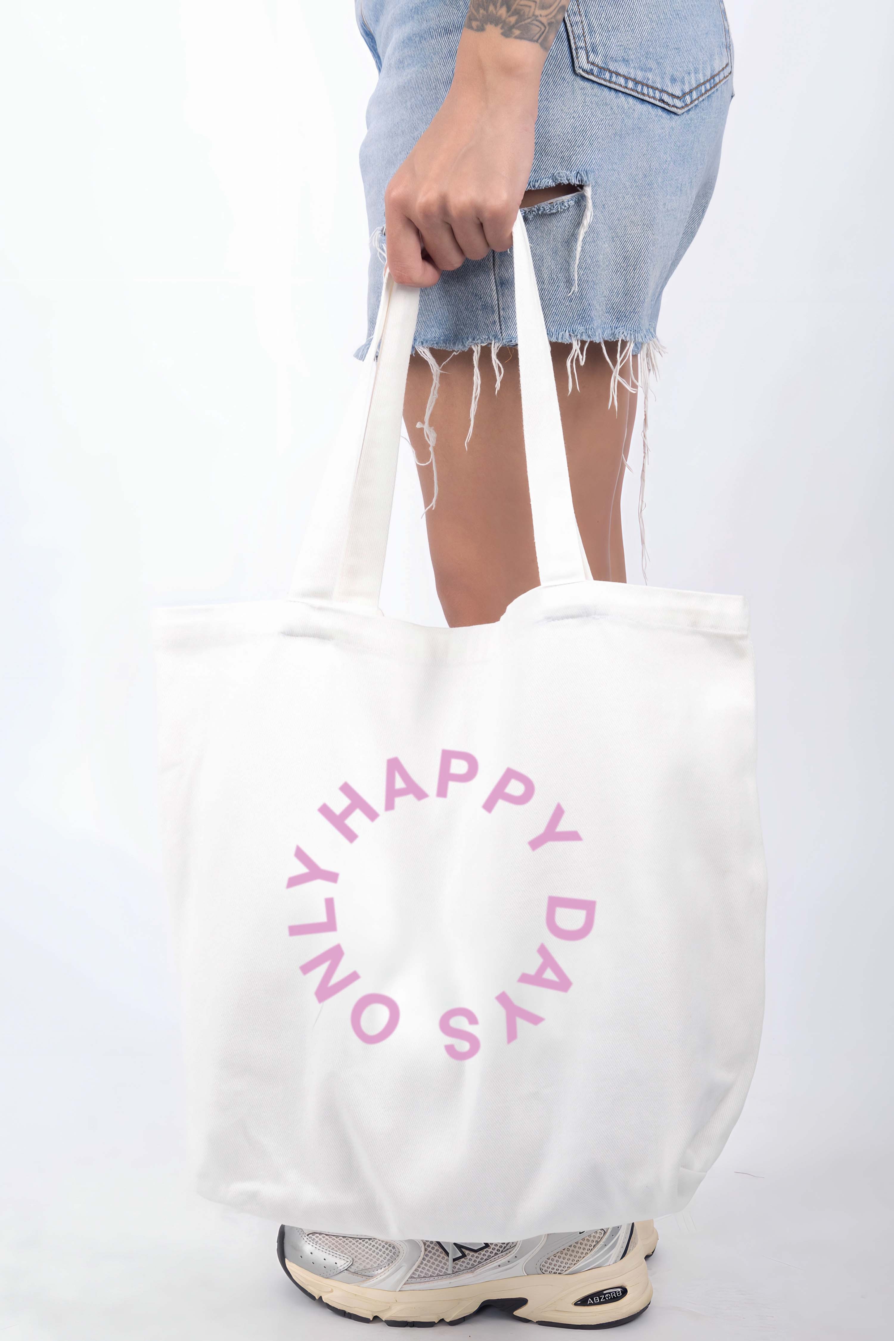 Coredra Canvas Tote Bag Çanta - Happy Days Only!