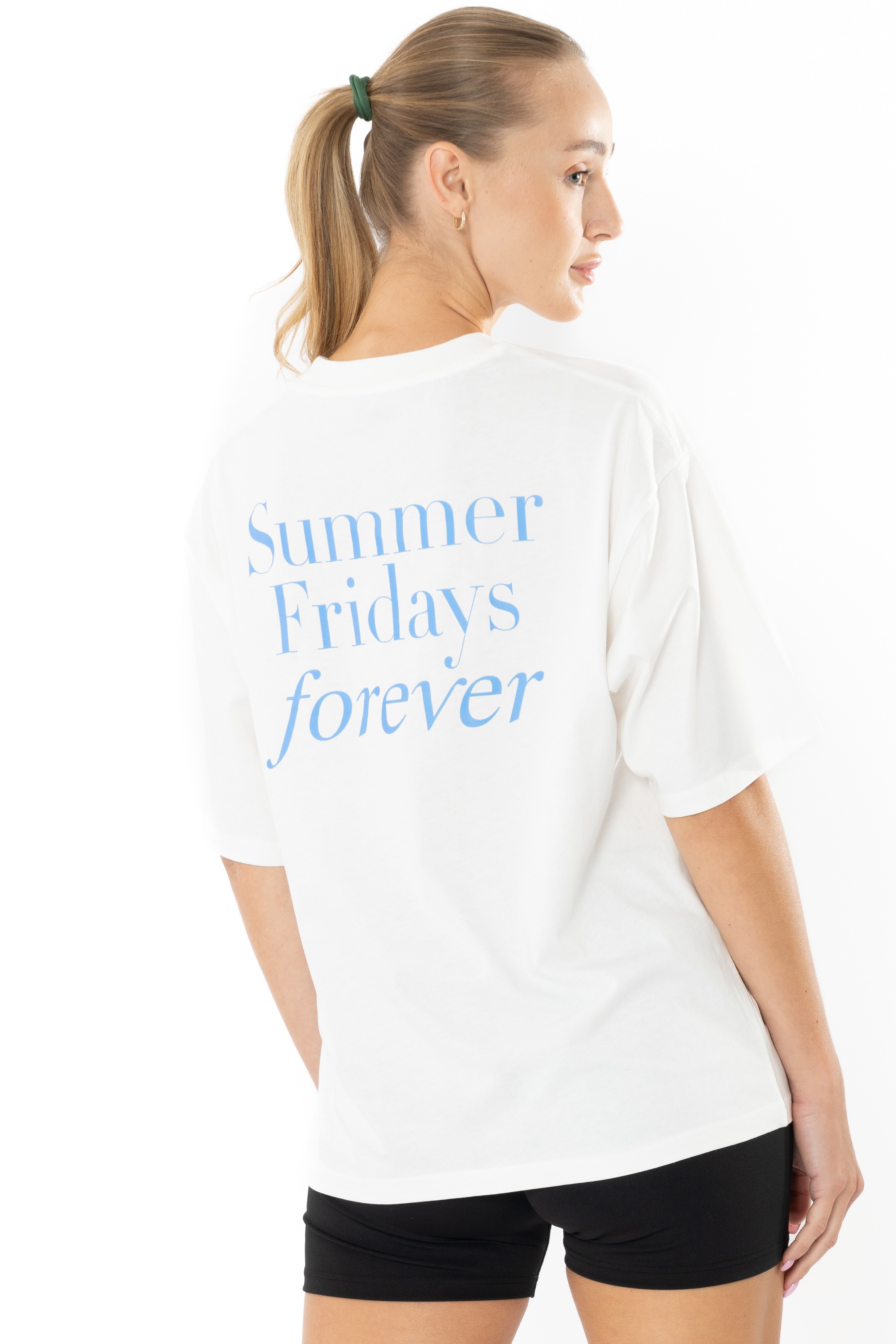 Forever Oversize T-Shirt Kadın - Ekru