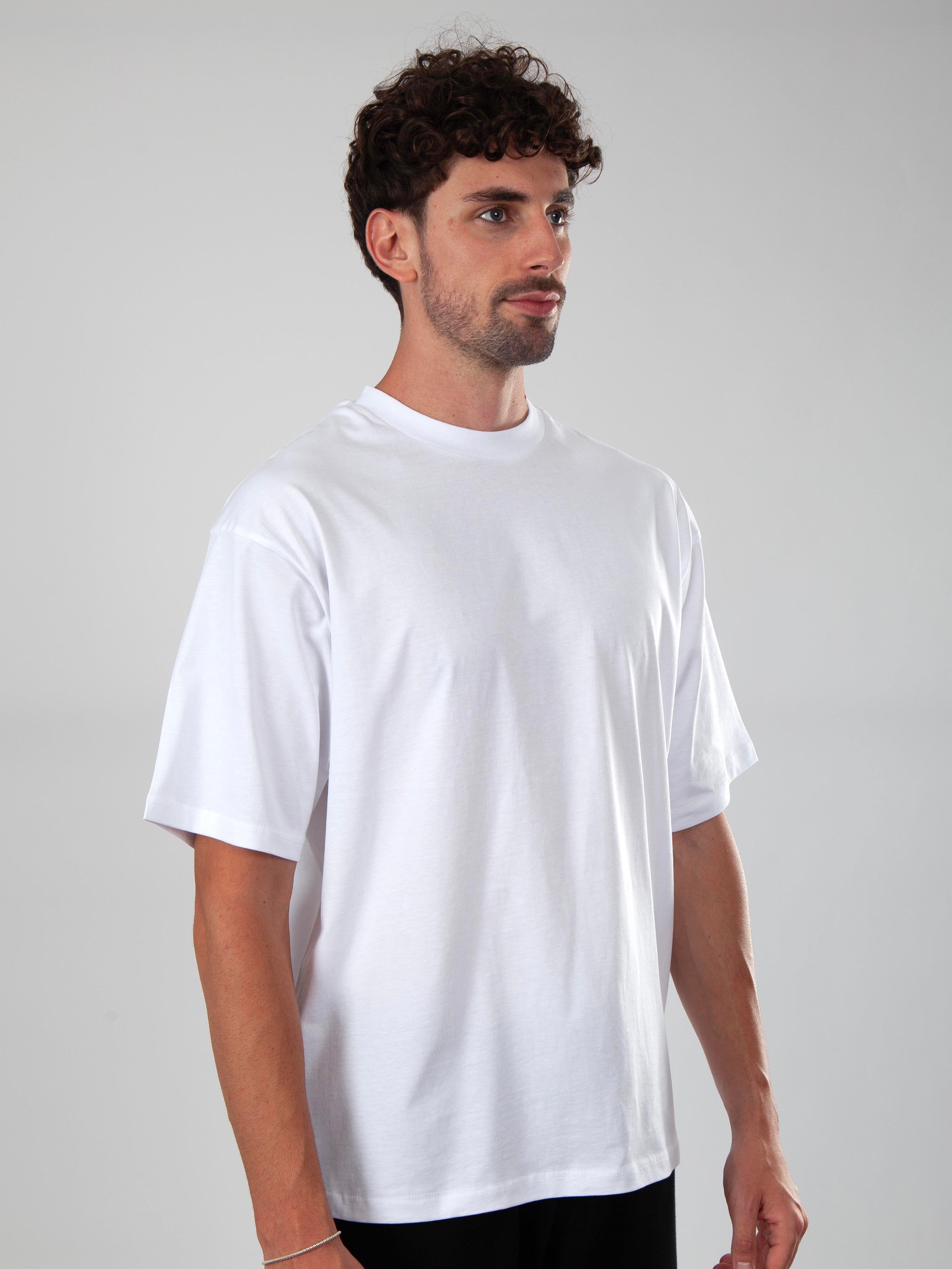 Basic Oversize T-Shirt Erkek - Beyaz C101