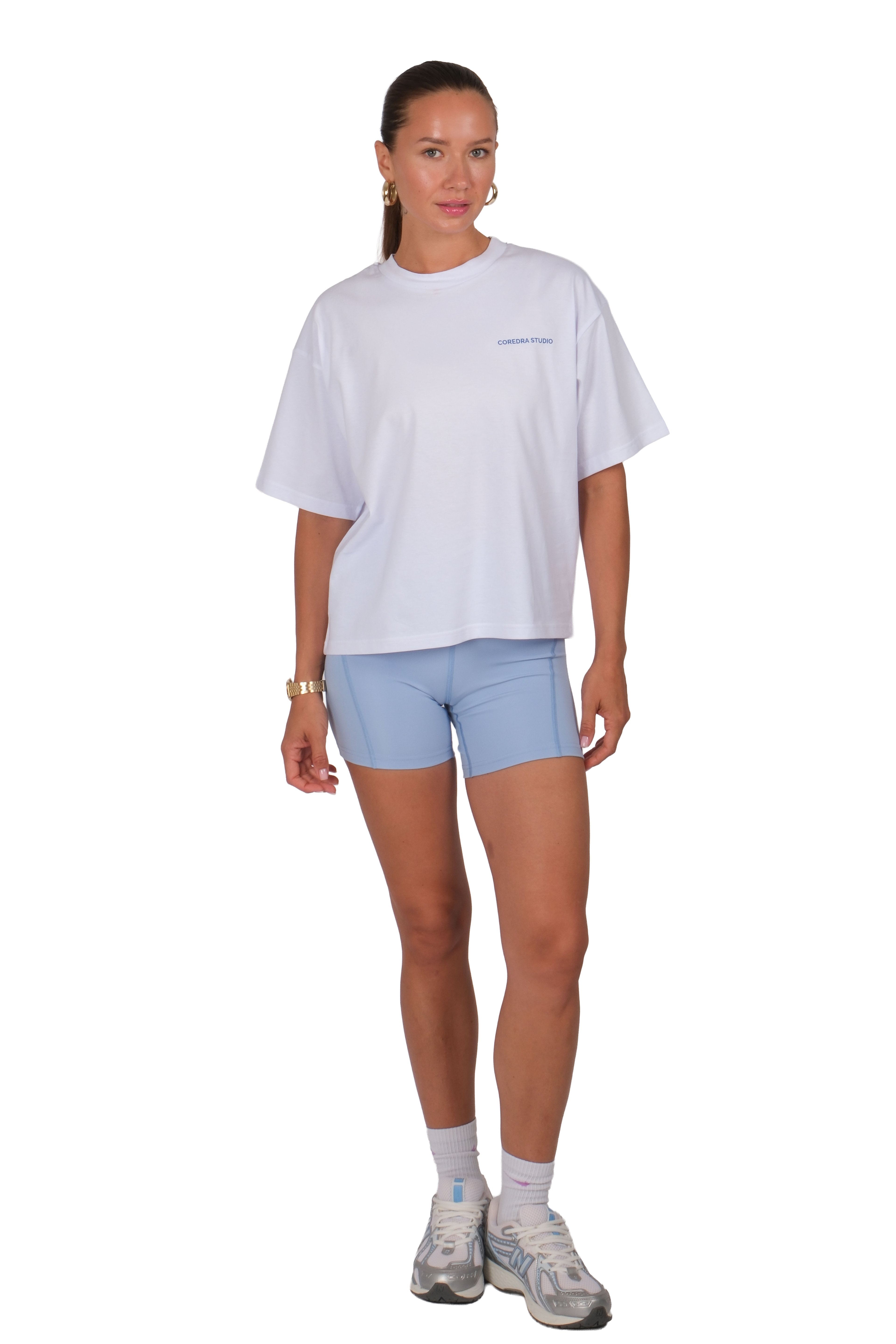 Coredra Core Boxed Fit T-Shirt Kadın - Beyaz C101