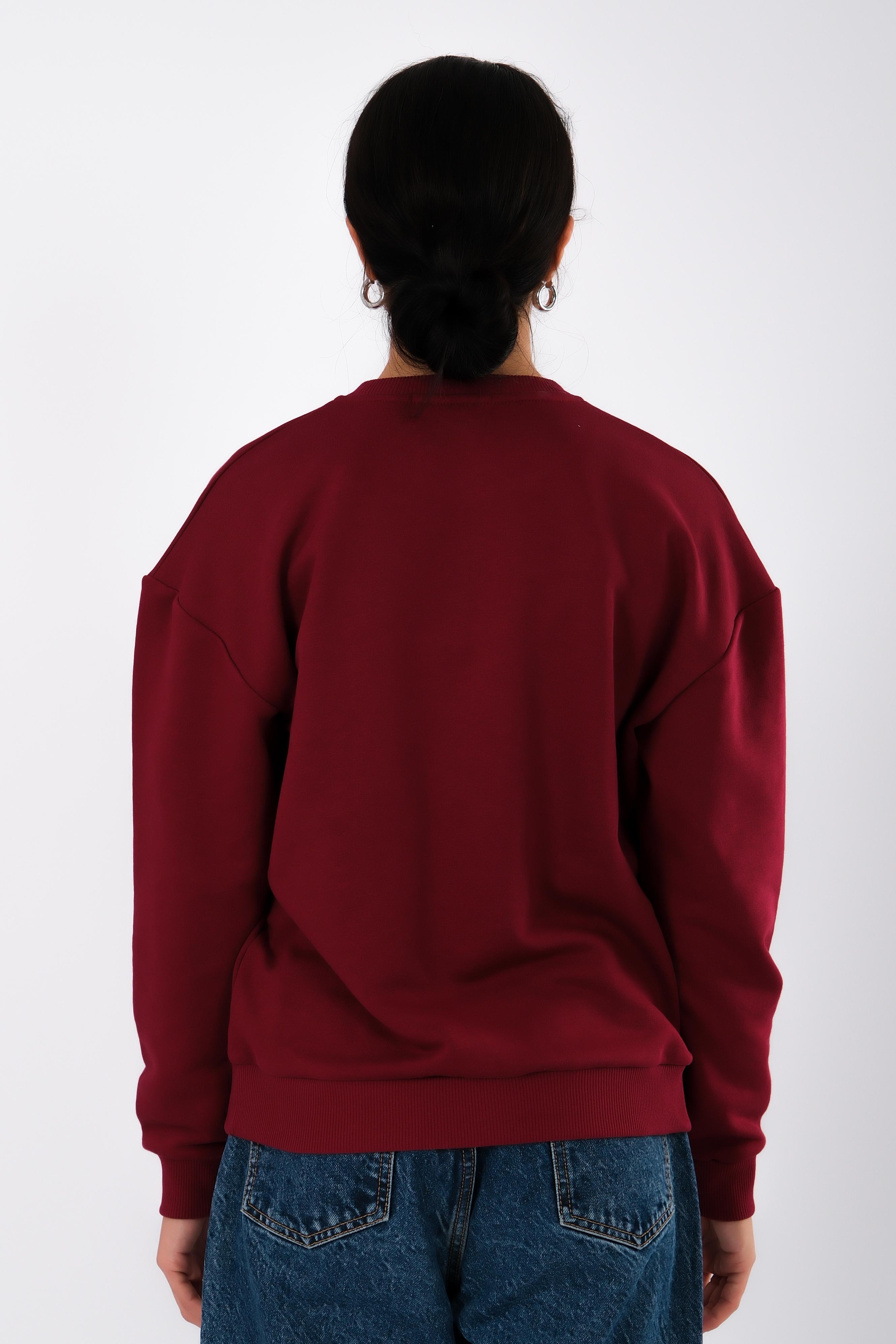 Avocado Toast Relaxed Fit Sweatshirt Kadın - Bordo C504