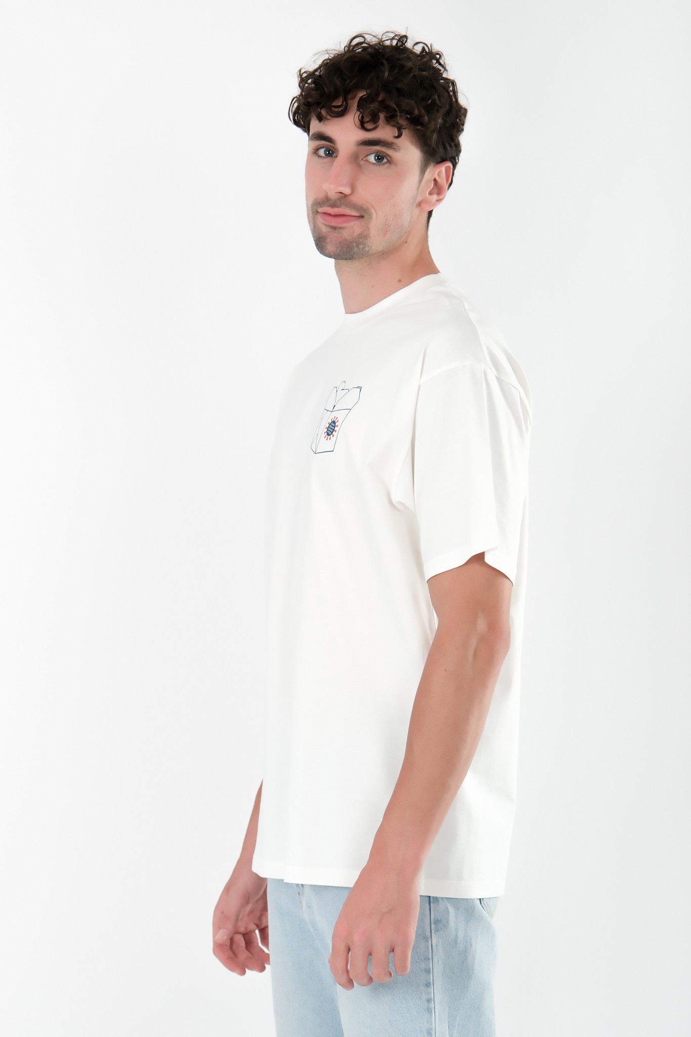 In The Mood For The Nood Oversize Fit T-Shirt Erkek - Ekru C101