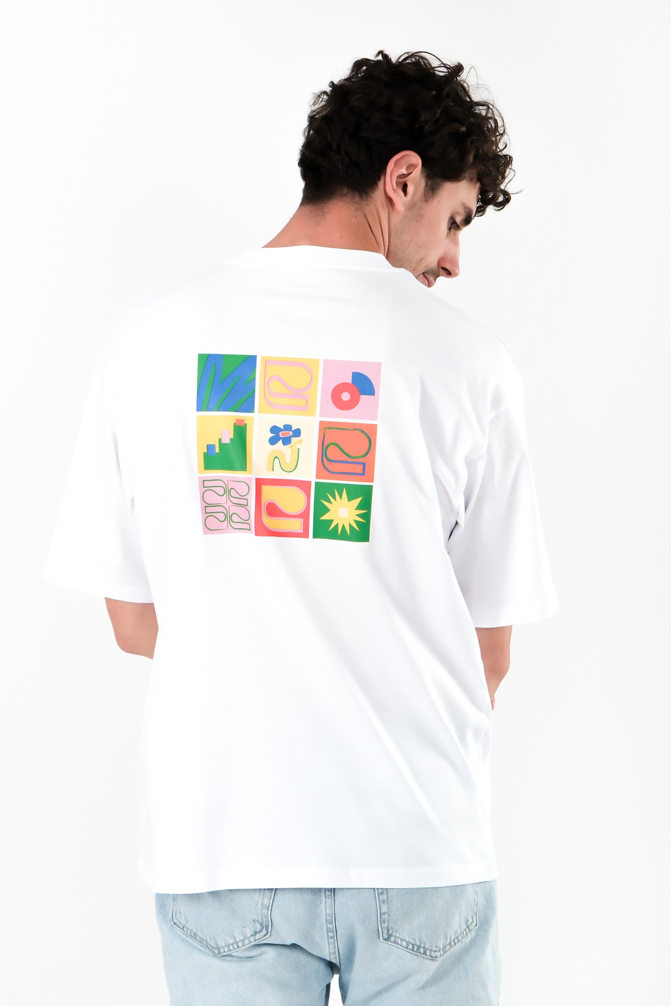 Art Will Save Us Oversize Fit T-Shirt Erkek - Beyaz C101