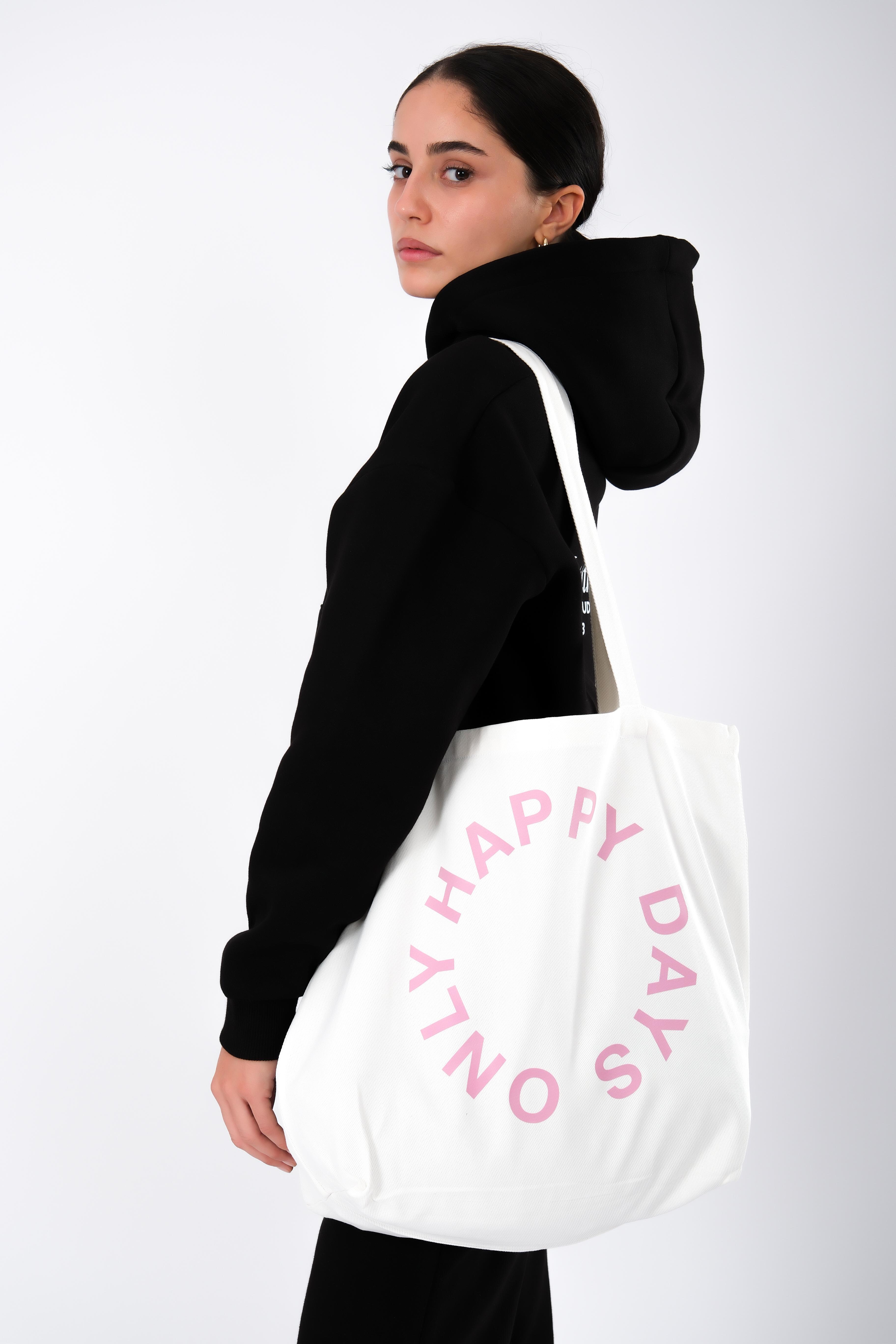 Coredra Canvas Tote Bag Çanta - Happy Days Only! C521