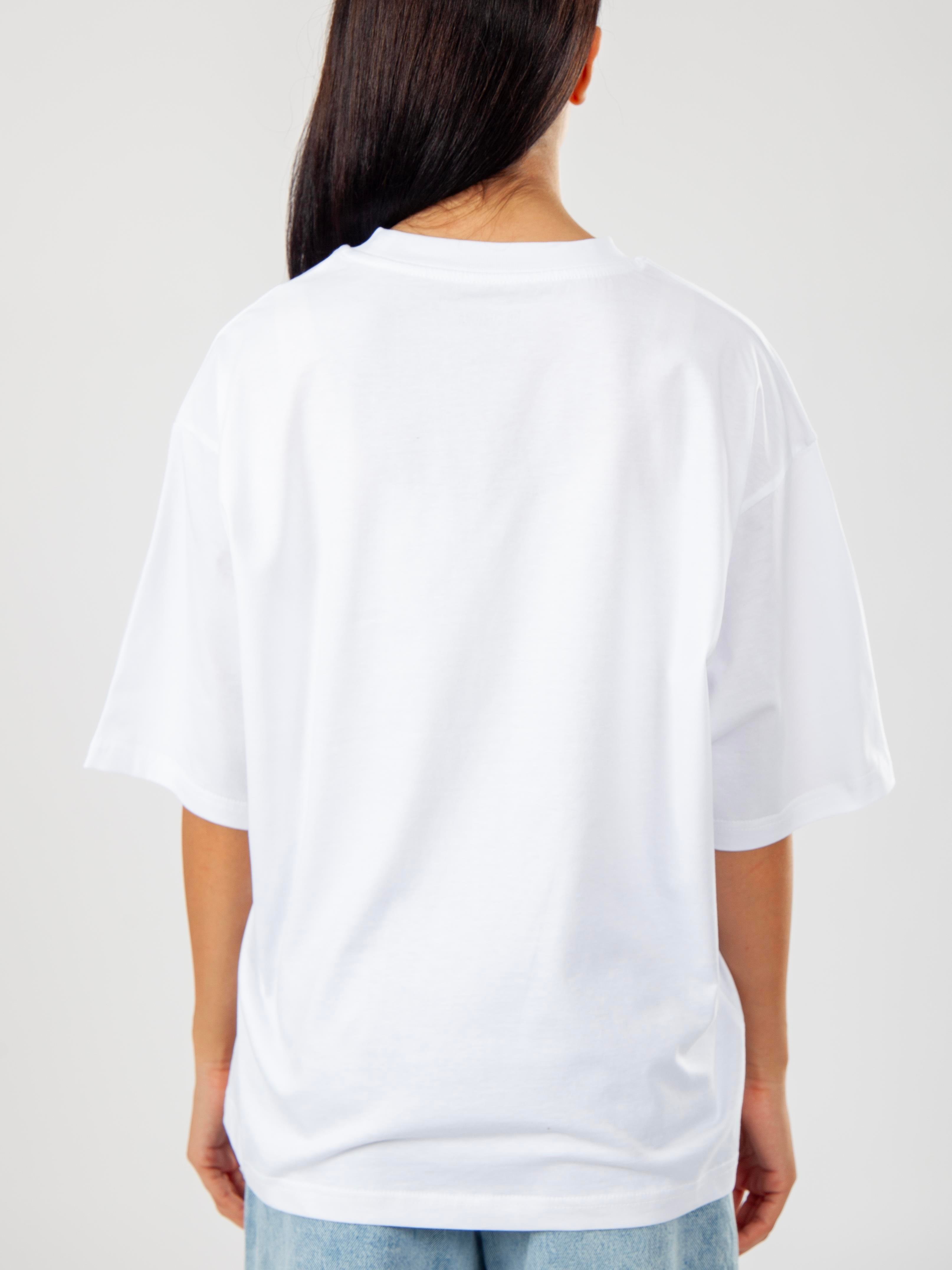 Basic Oversize T-Shirt Kadın - Beyaz C101