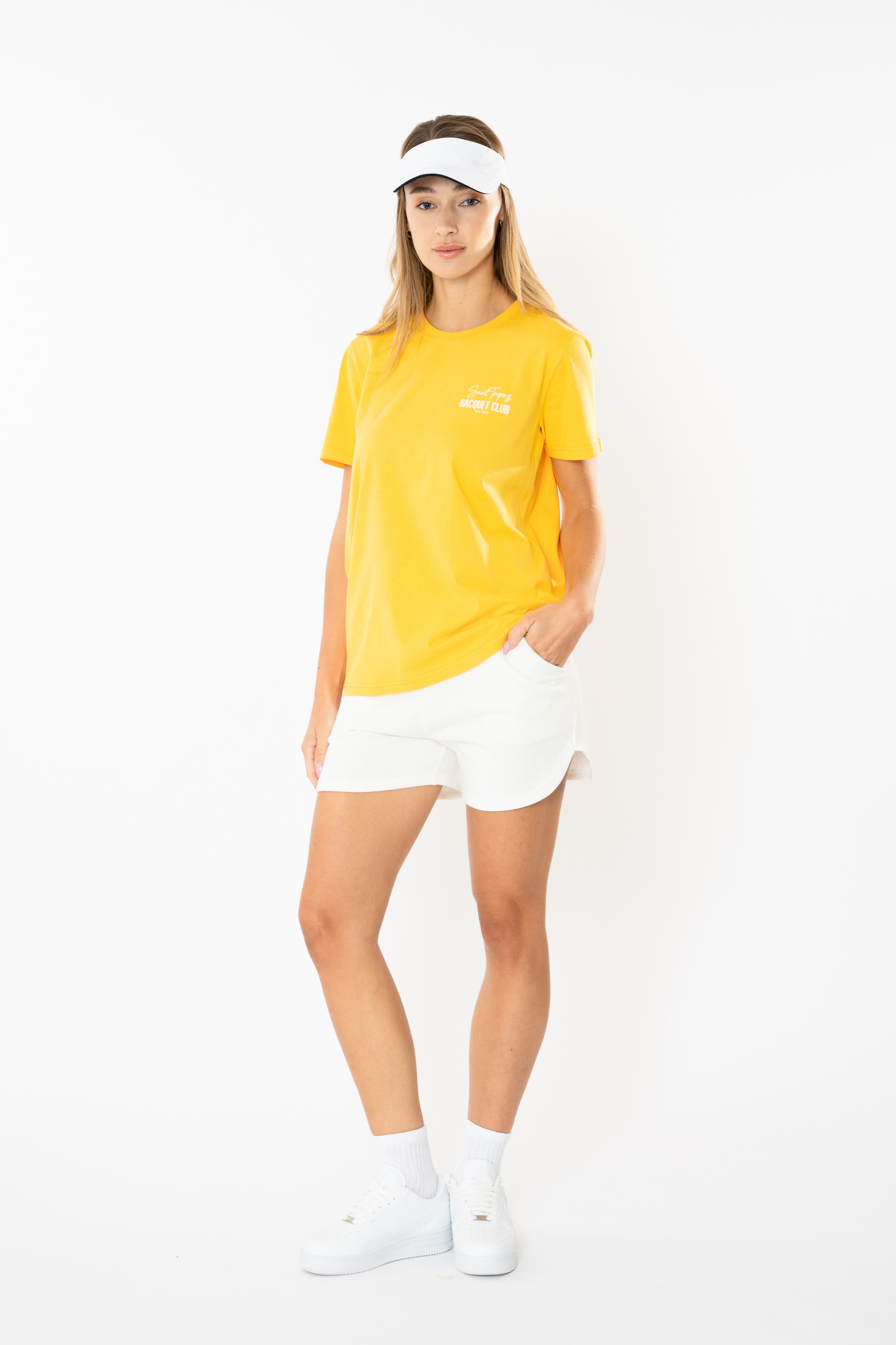 Racquet Club Regular T-Shirt Kadın - Sarı