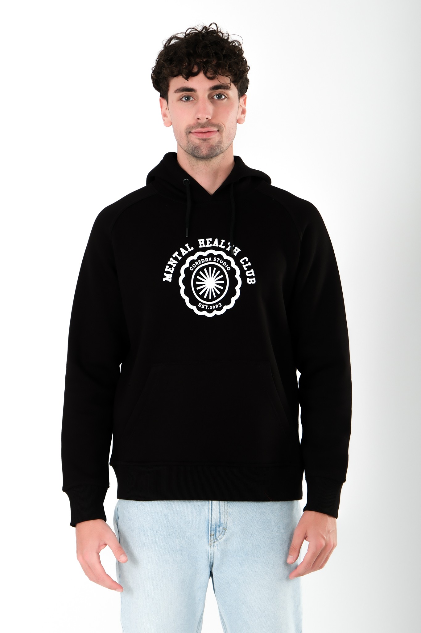 Mental Health Club Regular Fit Hoodie Erkek - Siyah C108