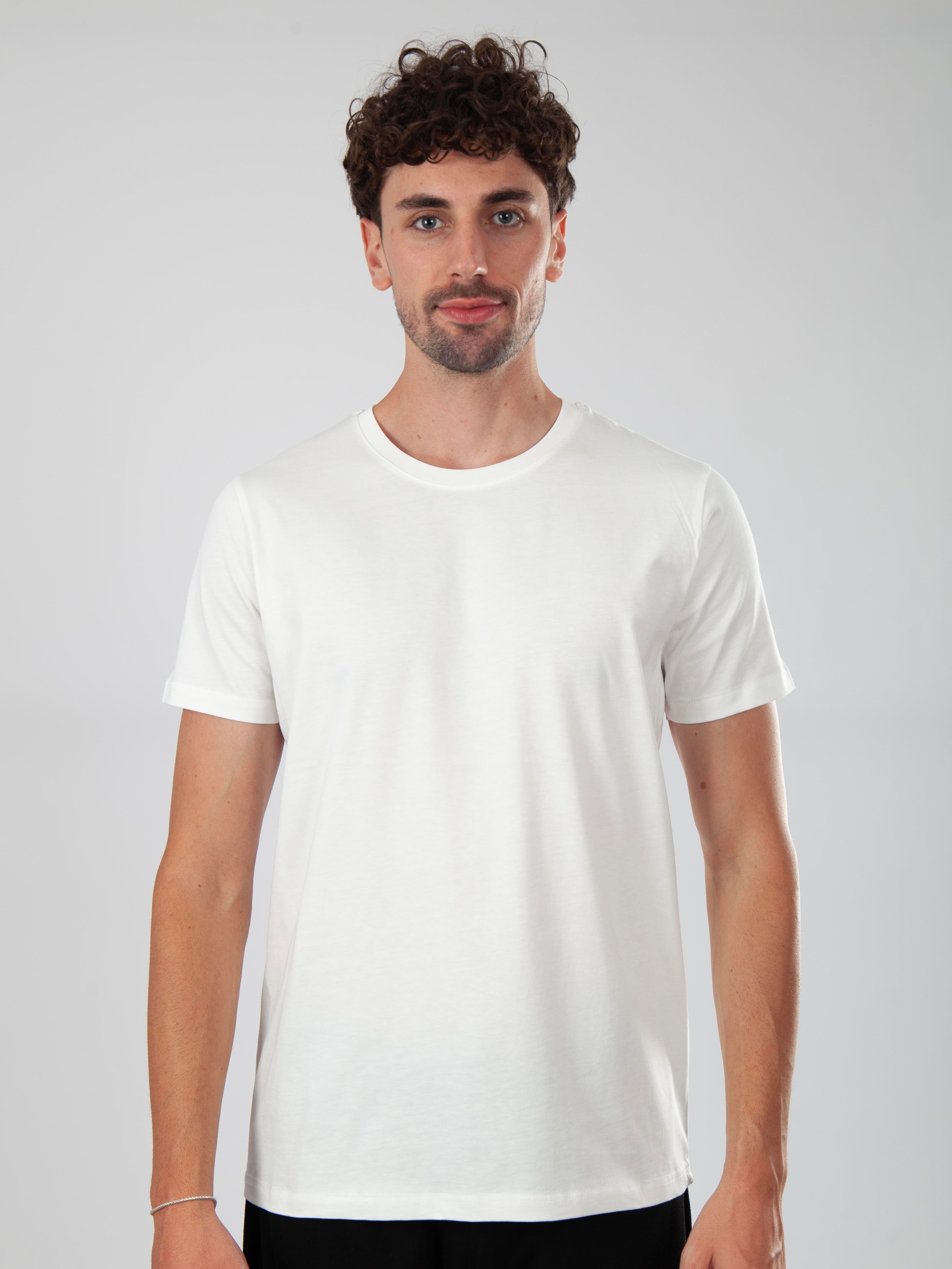 Basic Regular T-Shirt Erkek - Ekru C102