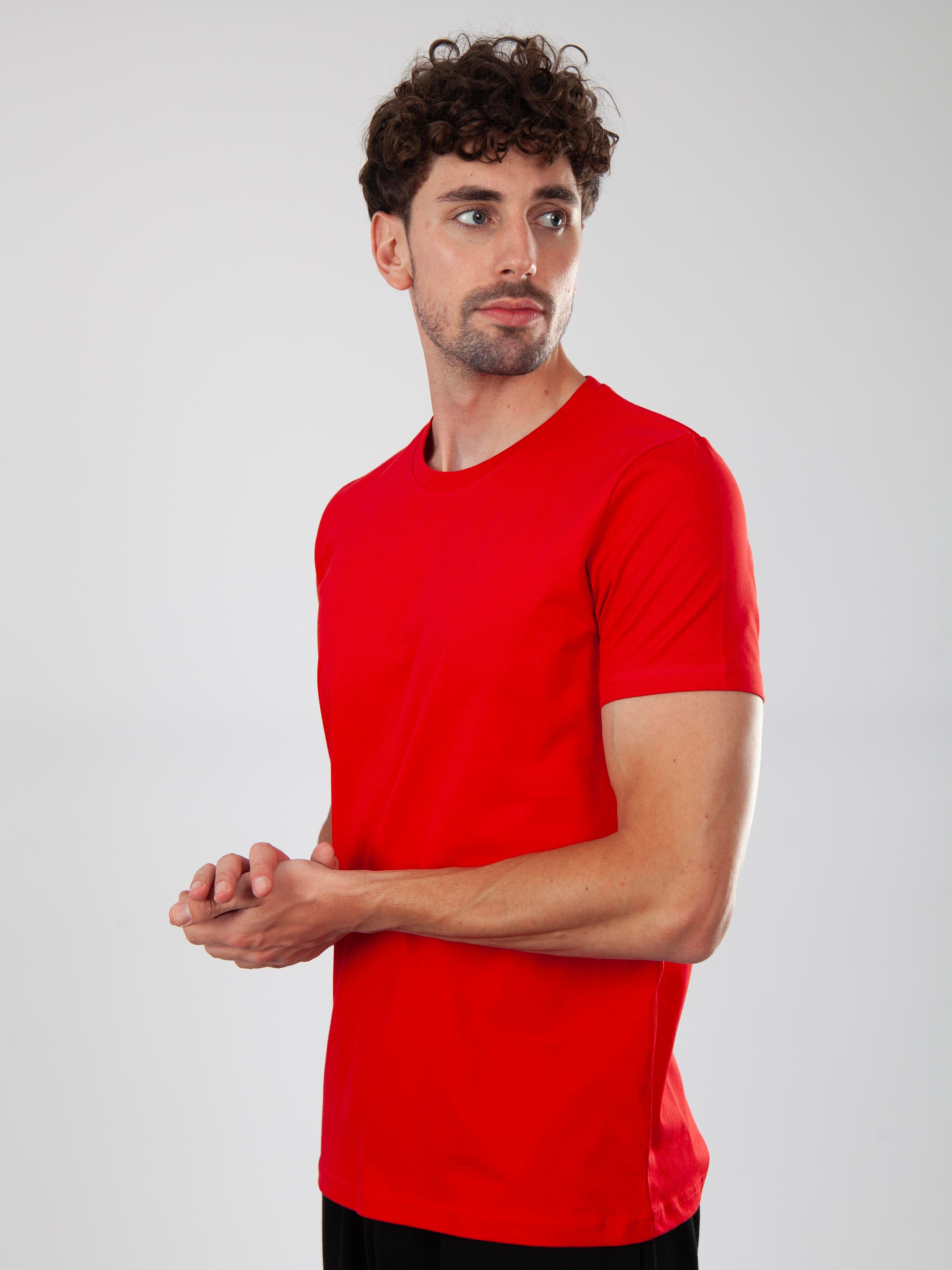 Basic Regular T-Shirt Erkek - Kırmızı C102