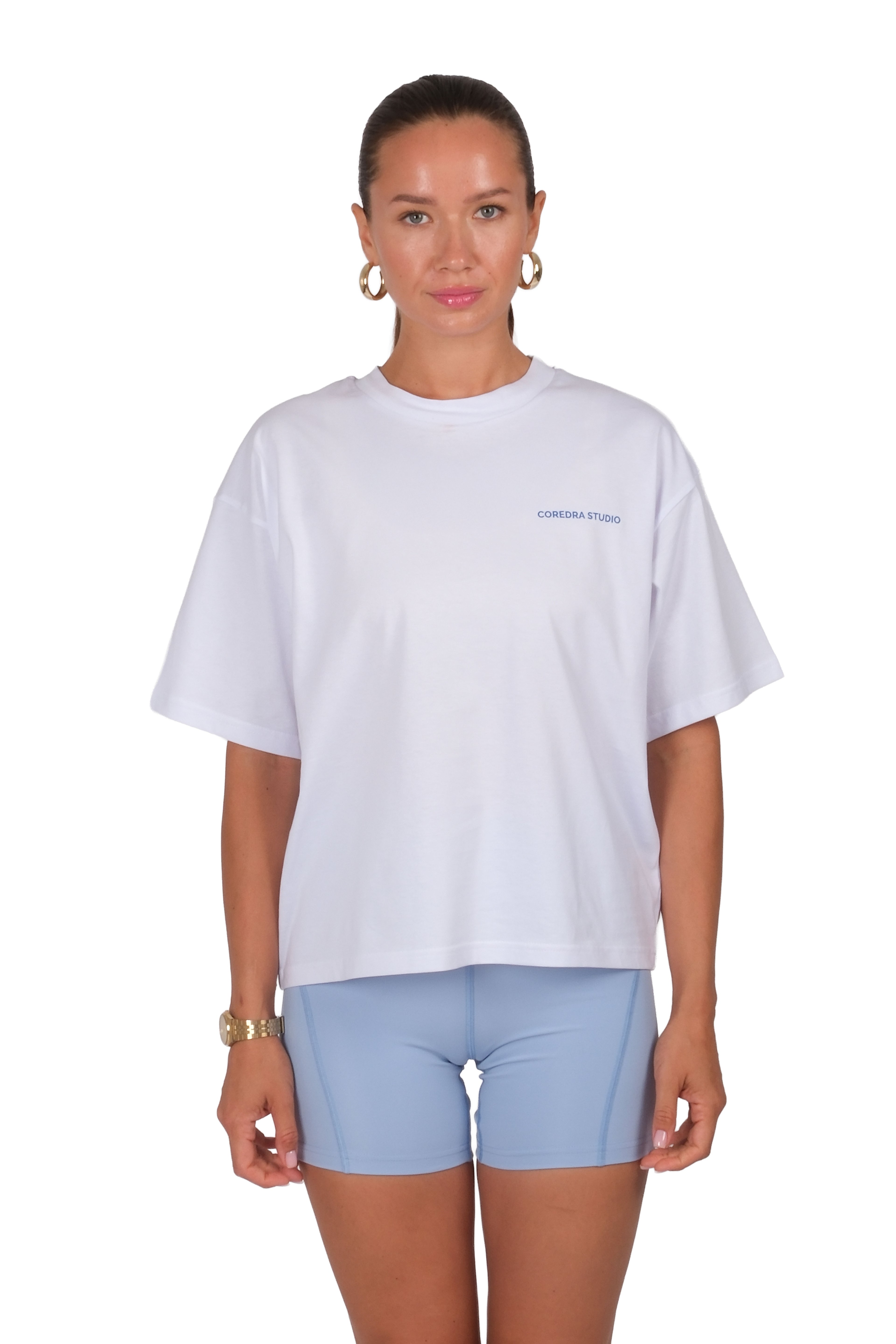 Coredra Core Boxed Fit T-Shirt Kadın - Beyaz C101