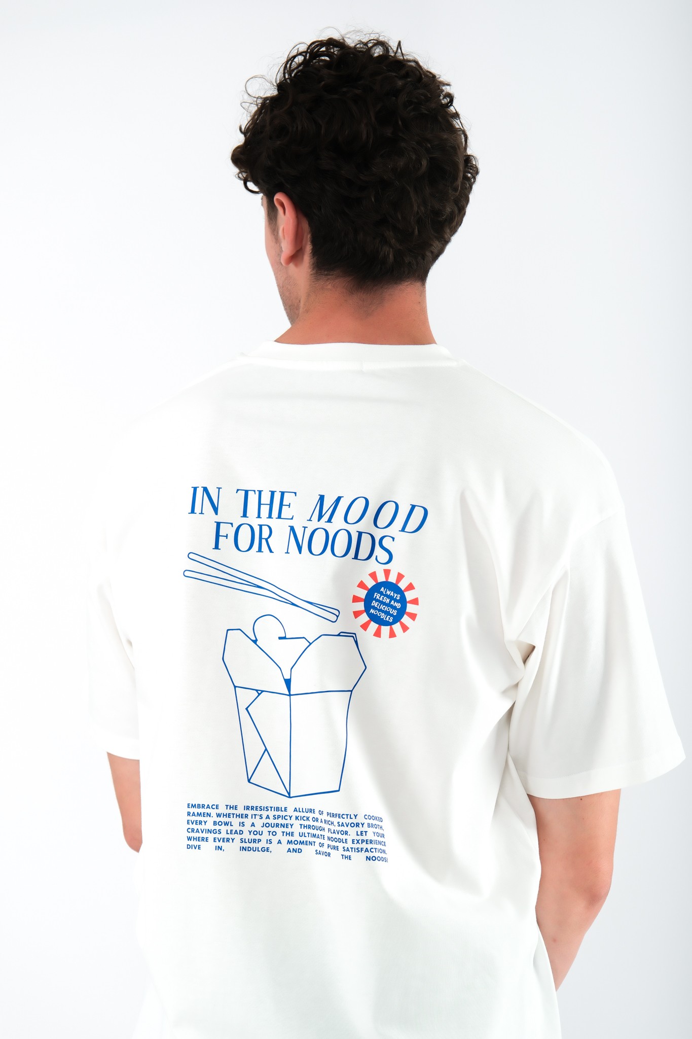 In The Mood For The Nood Oversize Fit T-Shirt Erkek - Ekru C101