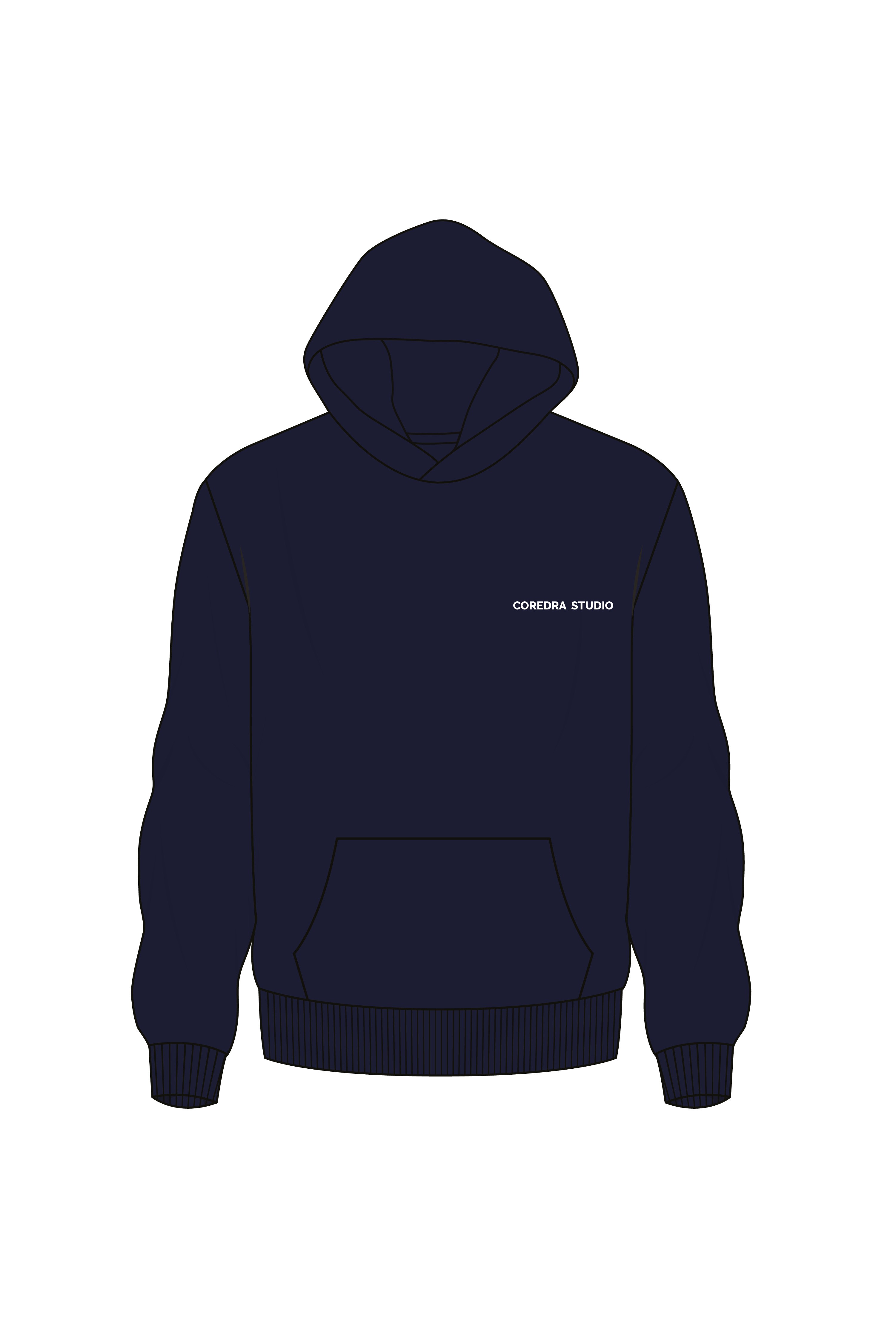 Anxiety Oversize Fit Hoodie Erkek - Lacivert