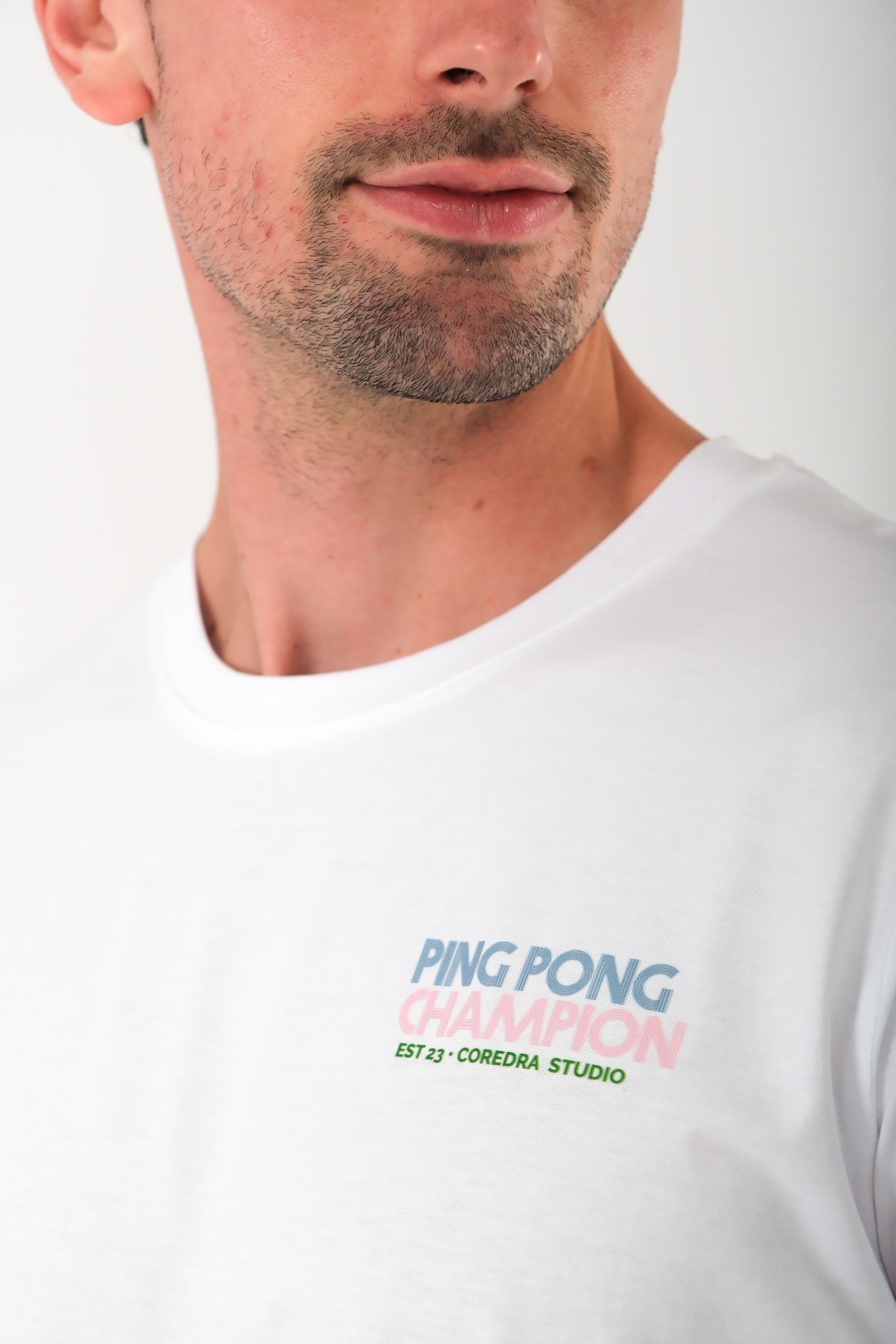 Ping Pong Regular Fit T-Shirt Erkek - Beyaz C102