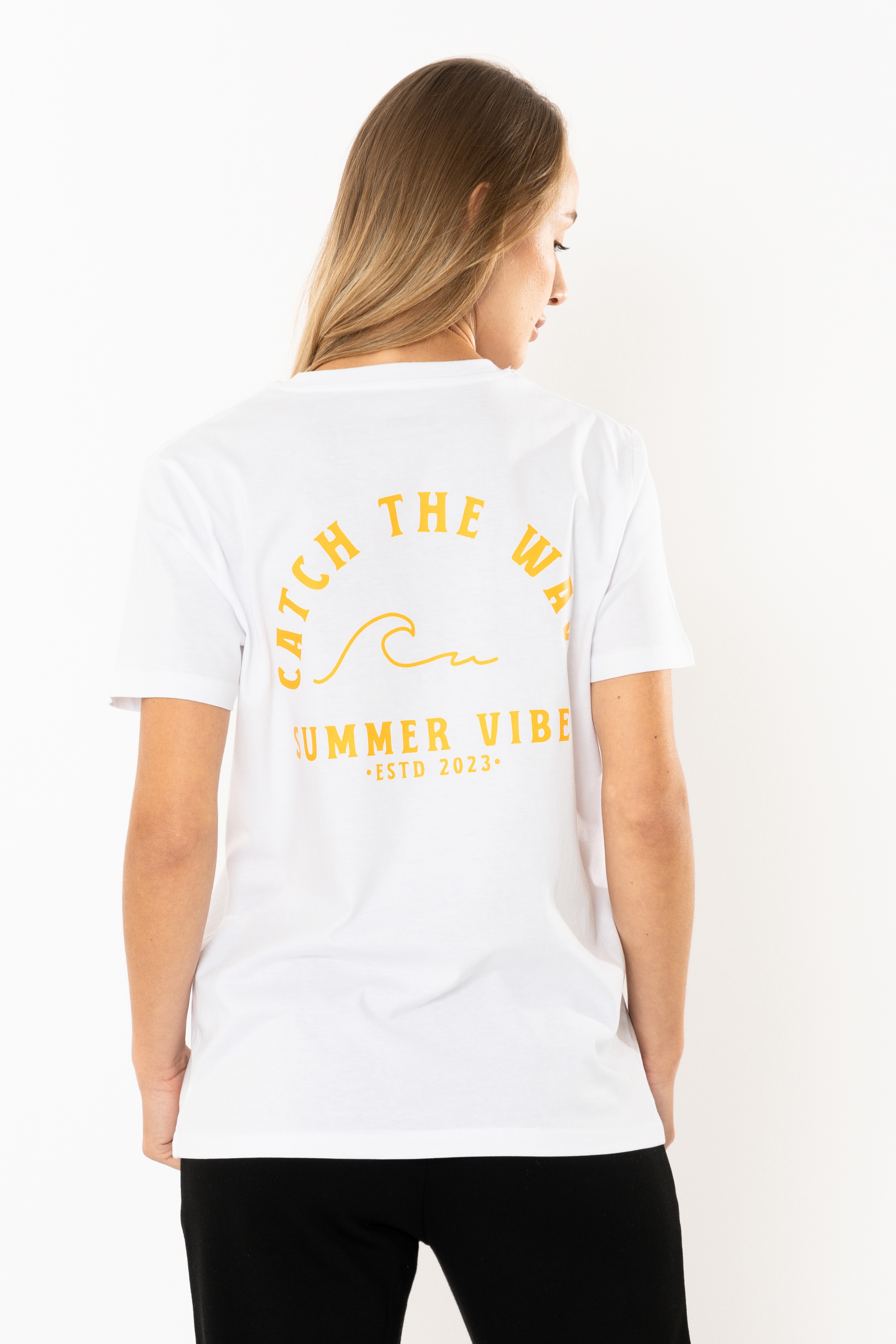 Wave Regular T-Shirt Kadın - Beyaz