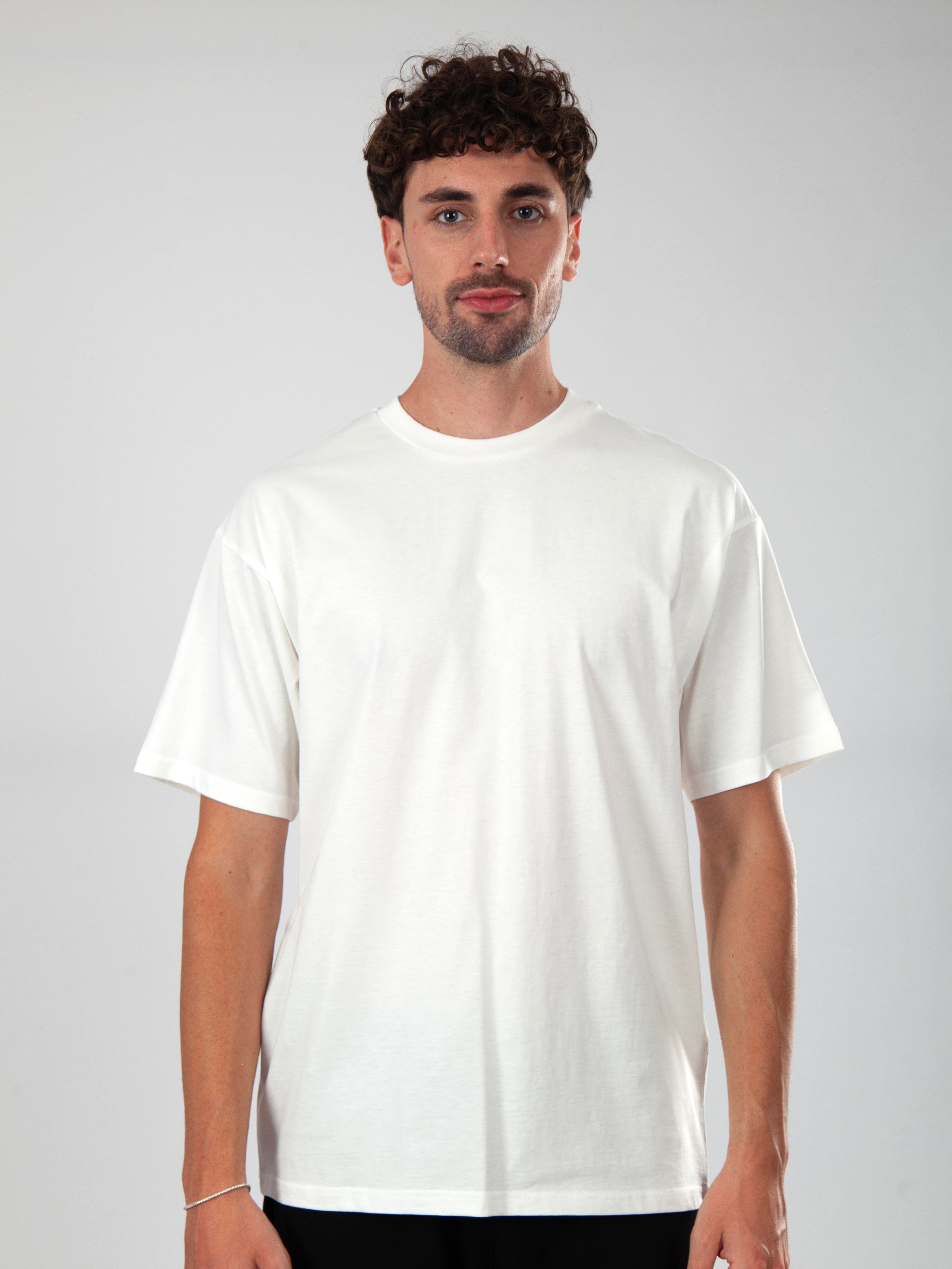 Basic Oversize T-Shirt Erkek - Ekru C101