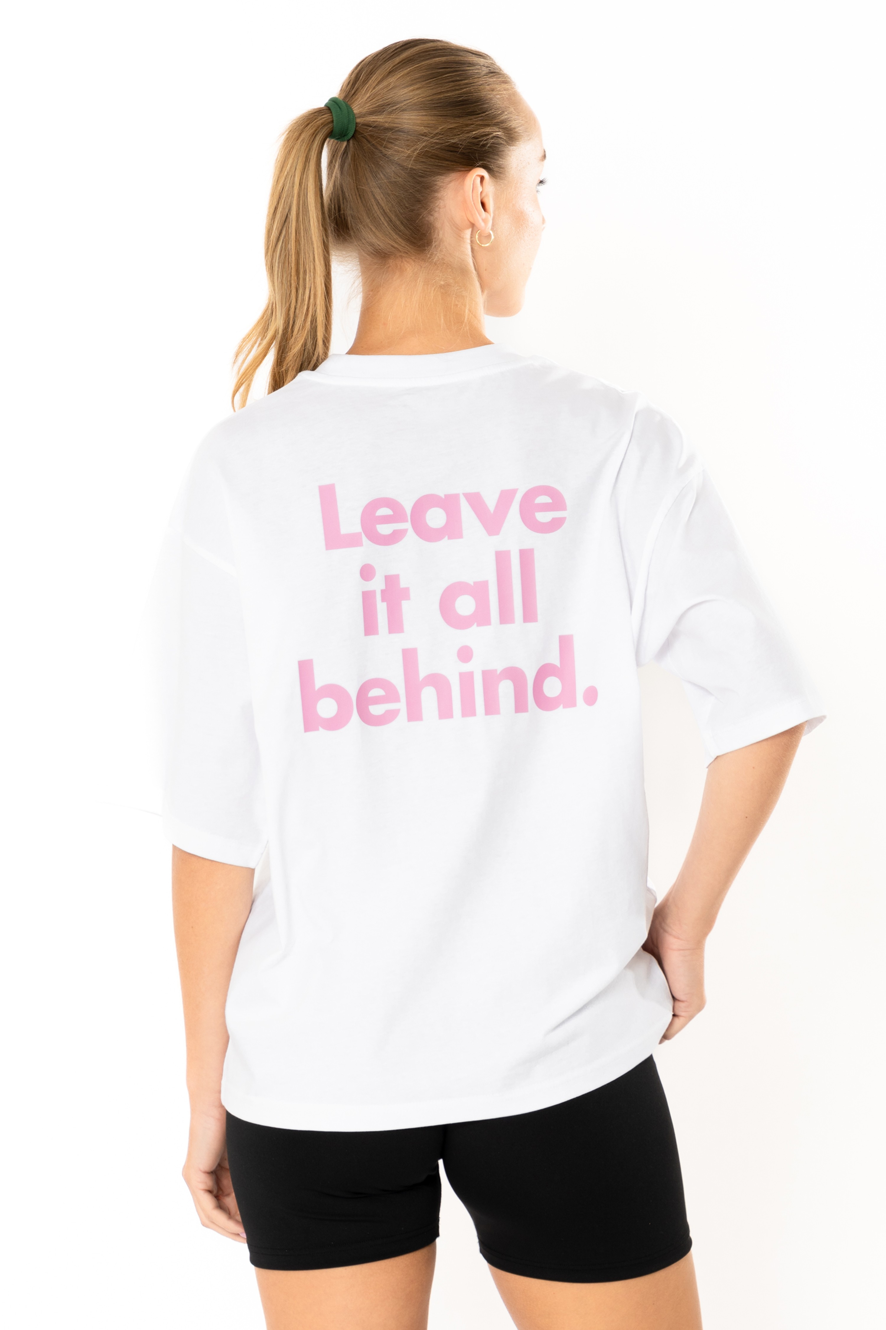 Leave Oversize T-Shirt Kadın - Beyaz