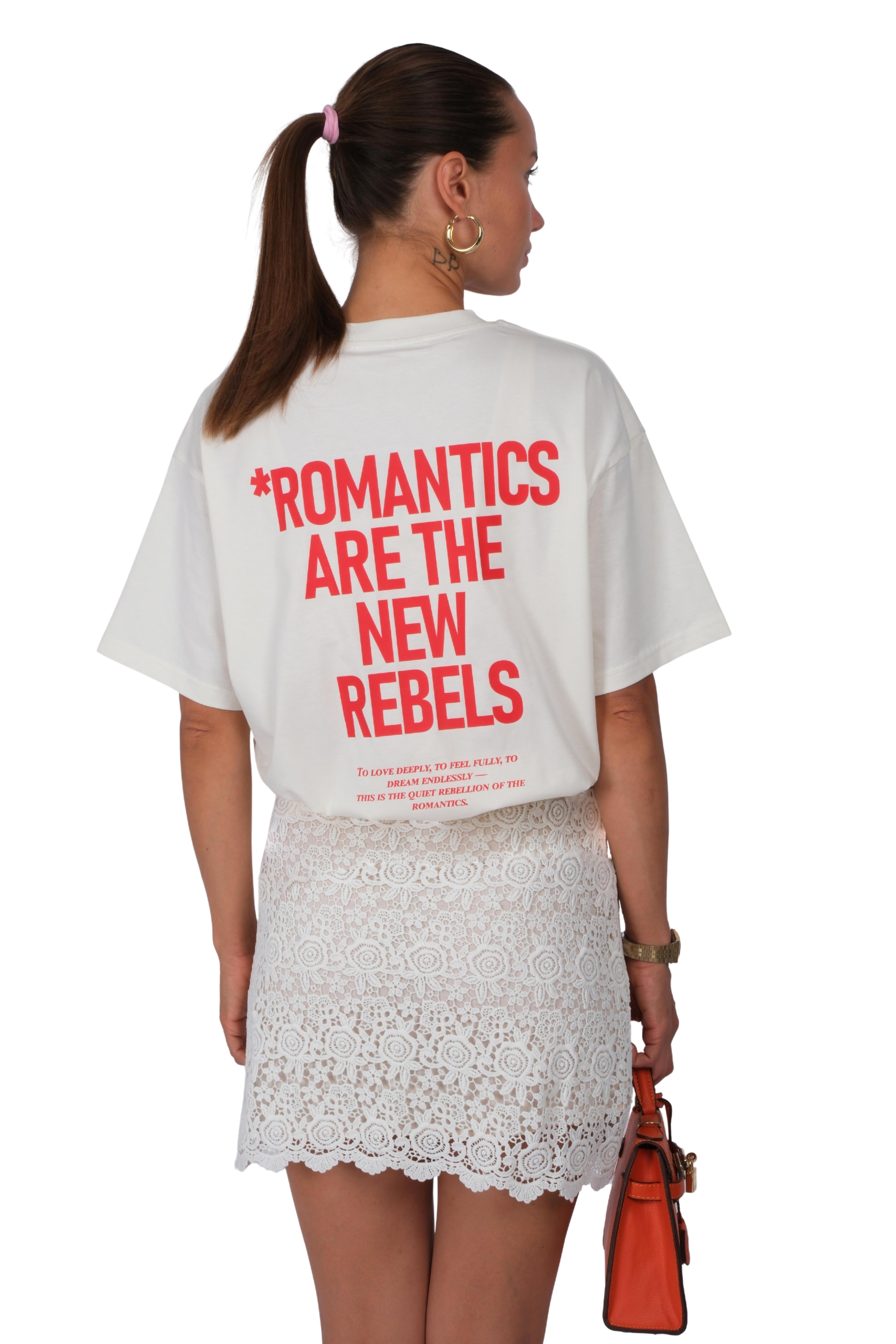Romantics Oversize Fit T-Shirt Kadın - Ekru C101