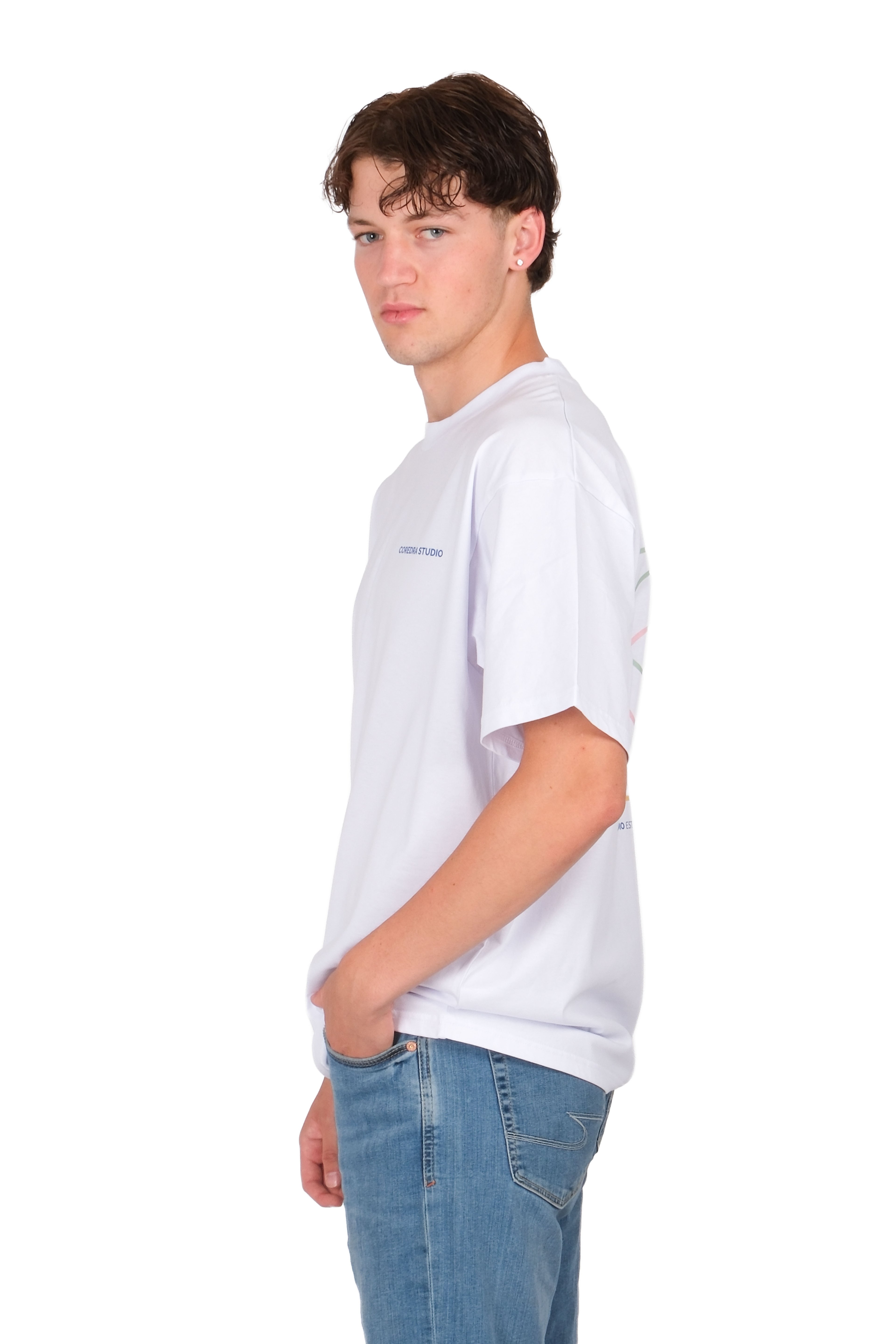 Coredra Core Oversize T-Shirt Erkek - Beyaz C101