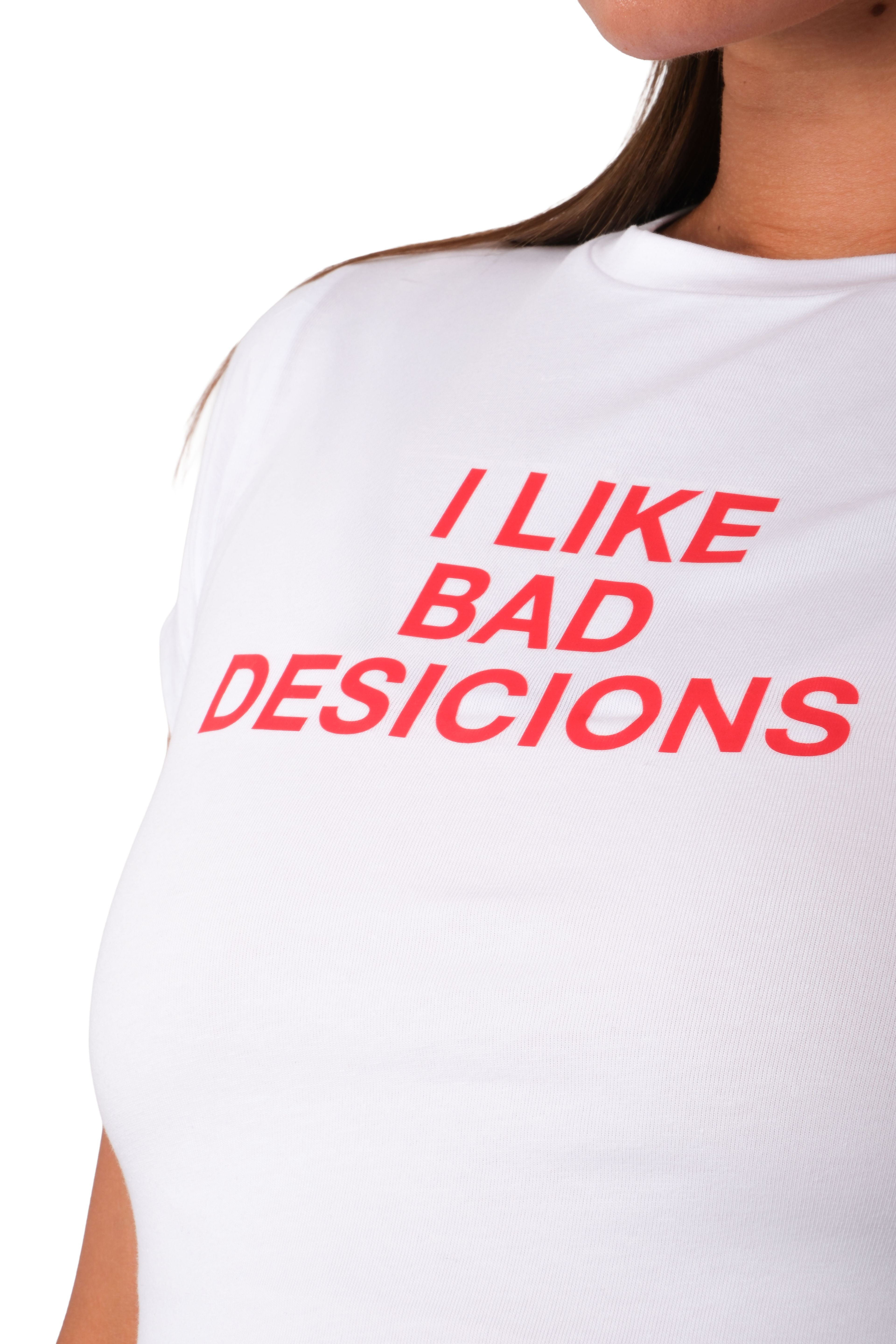 Desicions Baby Tee Kadın - Beyaz C523