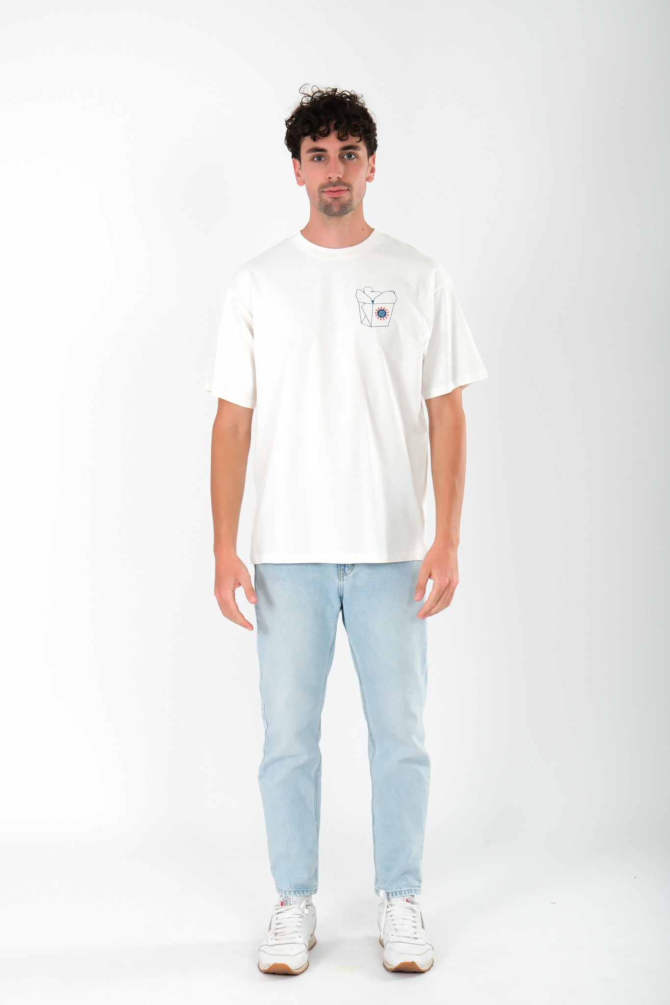 In The Mood For The Nood Oversize Fit T-Shirt Erkek - Ekru C101