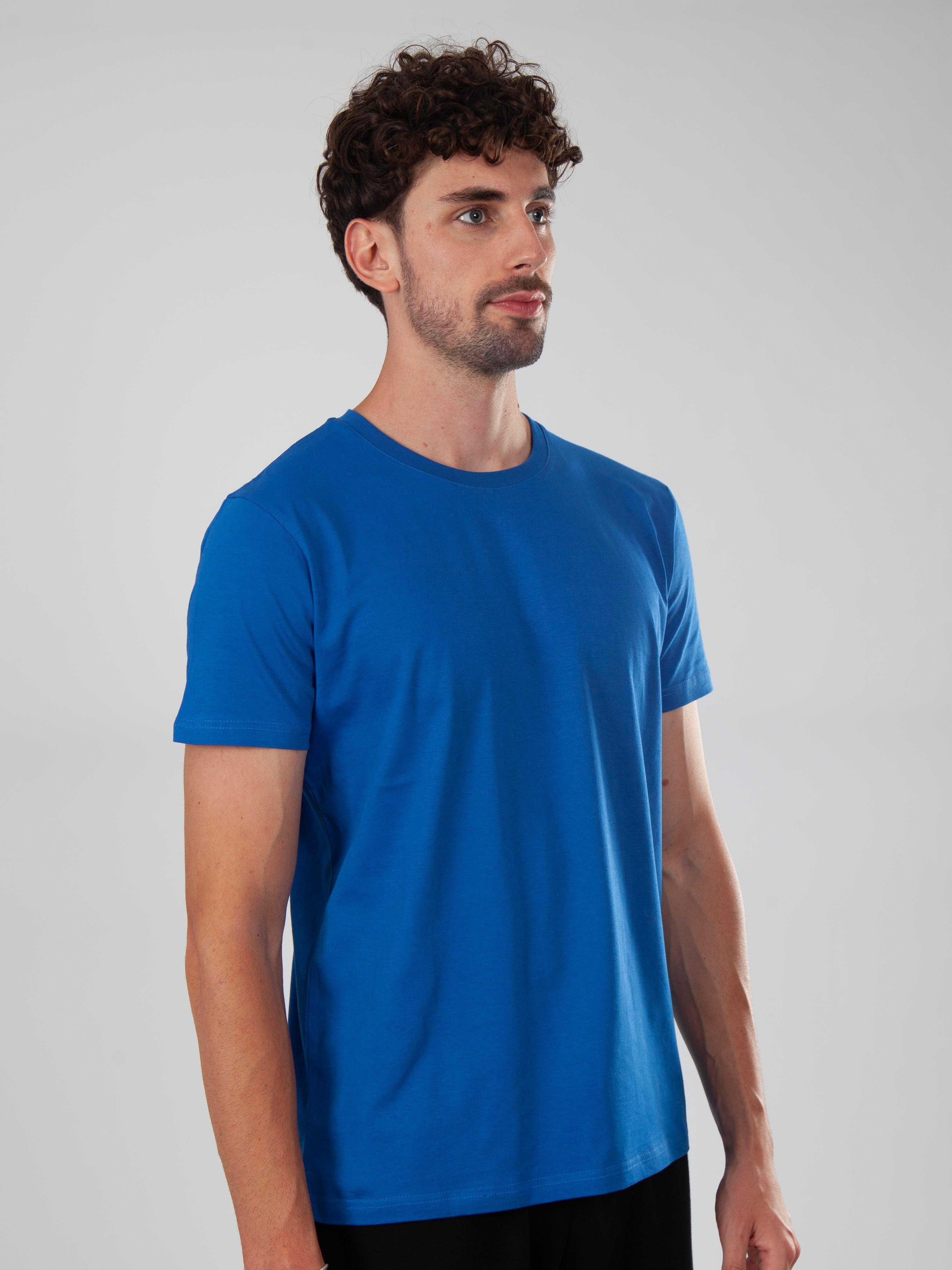 Basic Regular T-Shirt Erkek - Saks Mavi C102