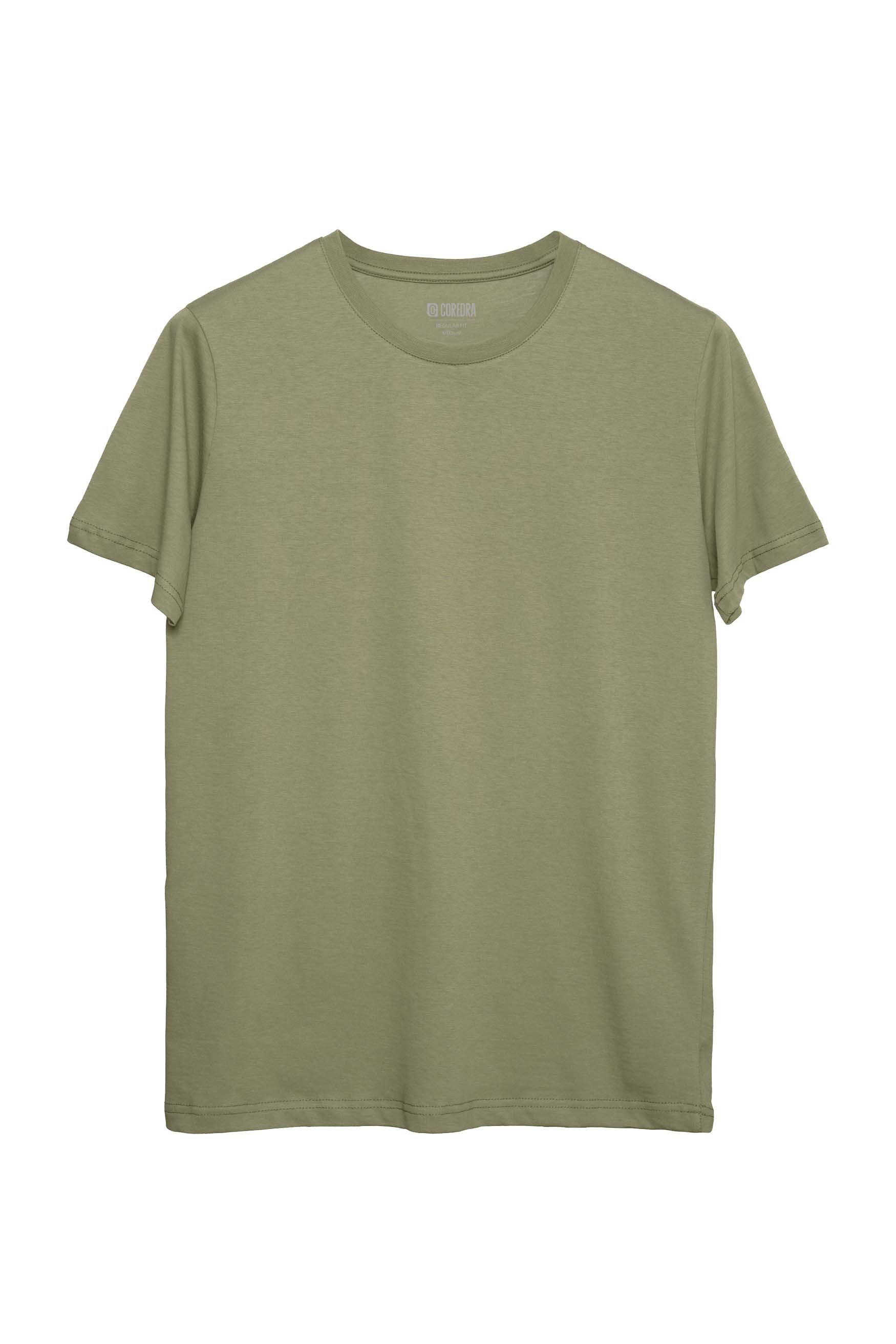 Basic Regular T-Shirt Erkek - Haki C102