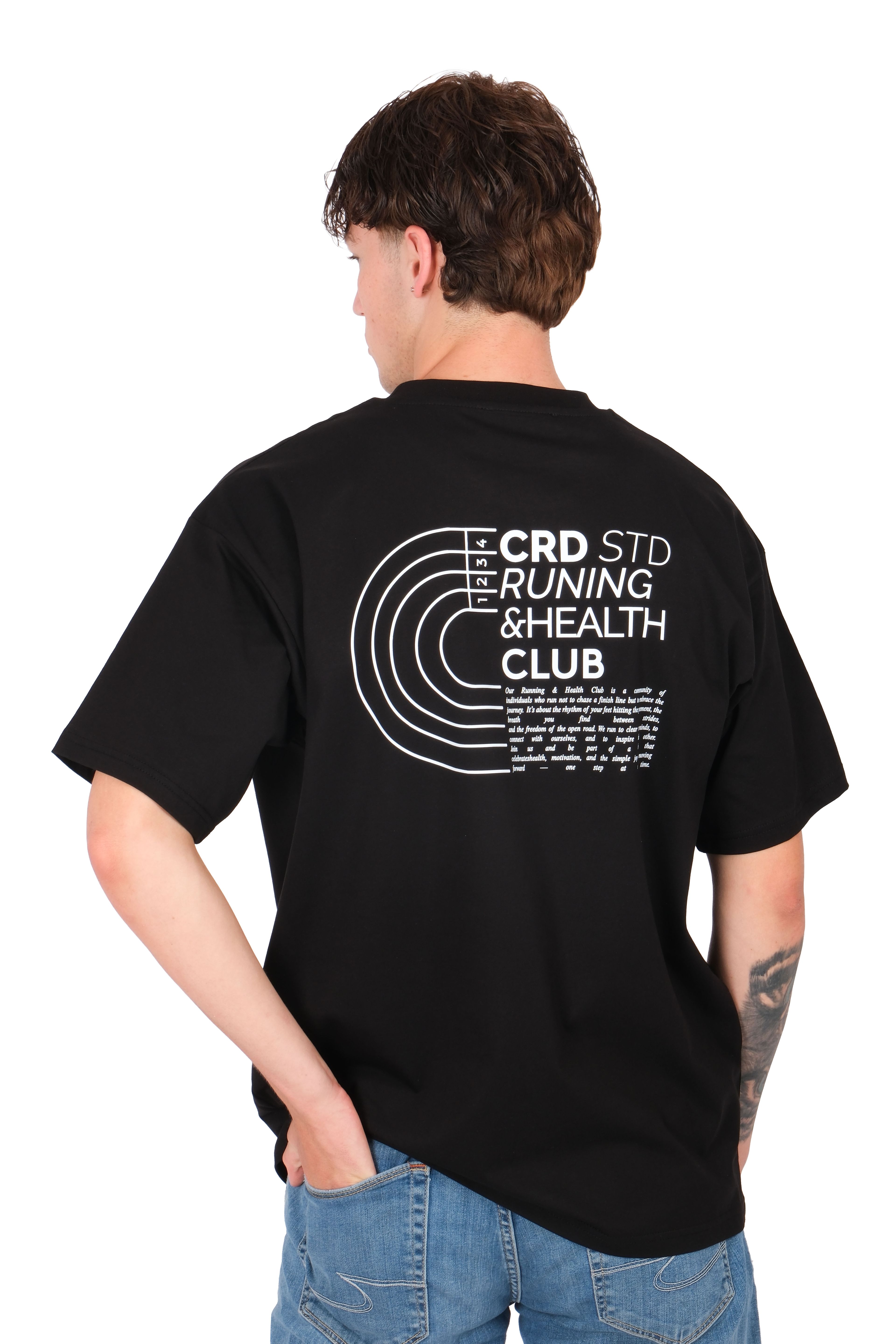 Runing Club Oversize Fit T-Shirt Erkek - Siyah C101