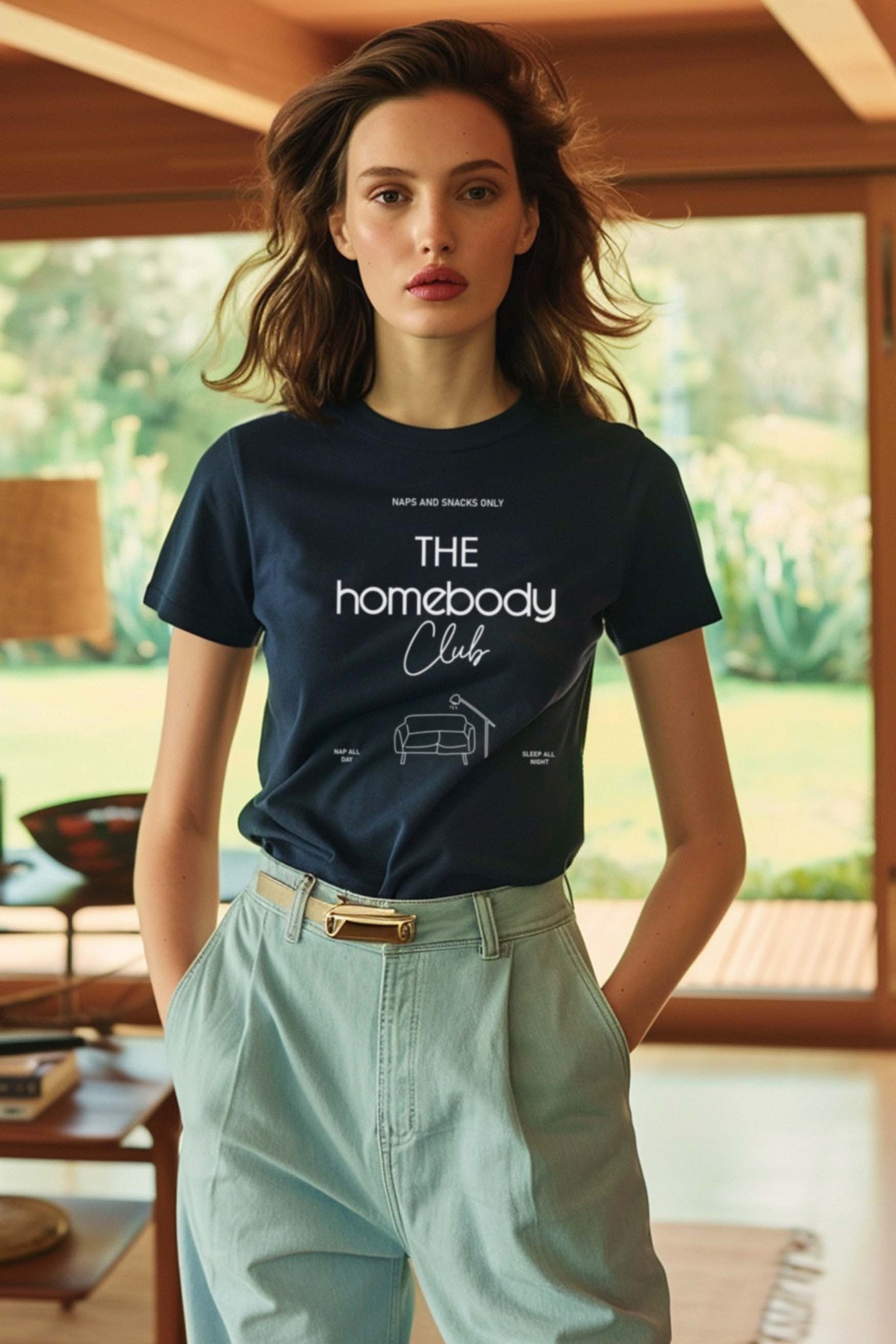 Homebody Regular T-Shirt Kadın - Lacivert