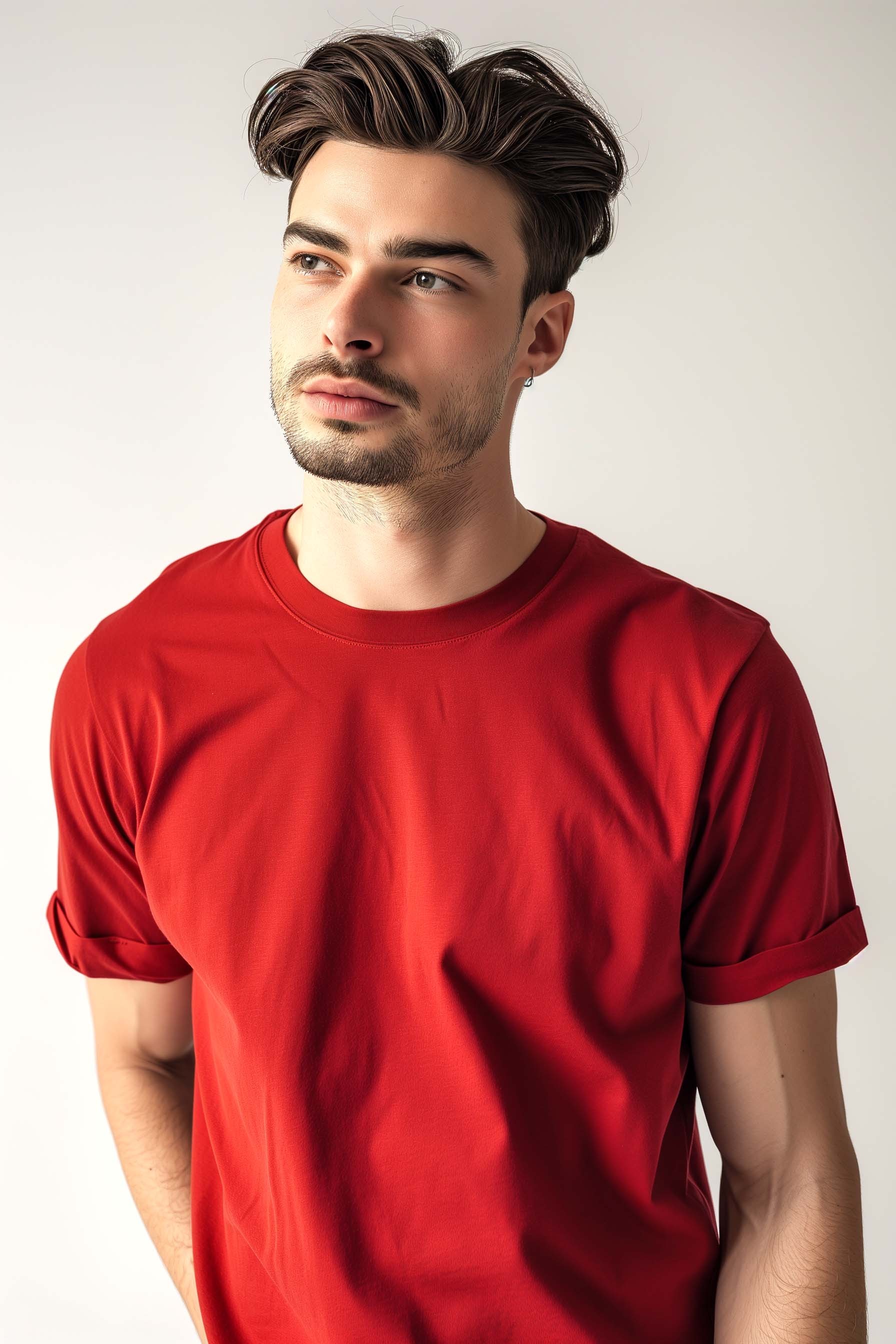 Basic Regular T-Shirt Erkek - Kırmızı