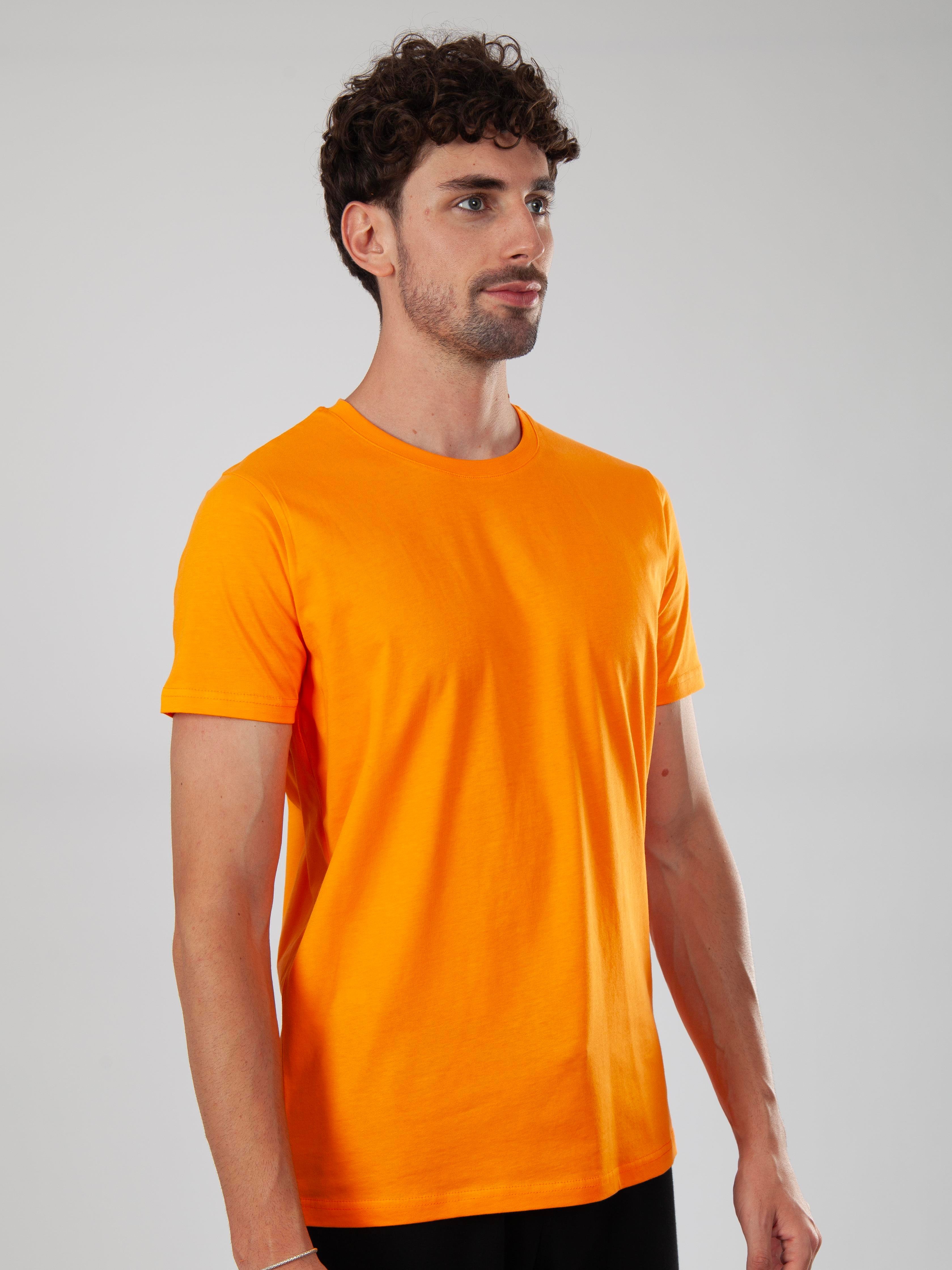 Basic Regular T-Shirt Erkek - Turuncu C102