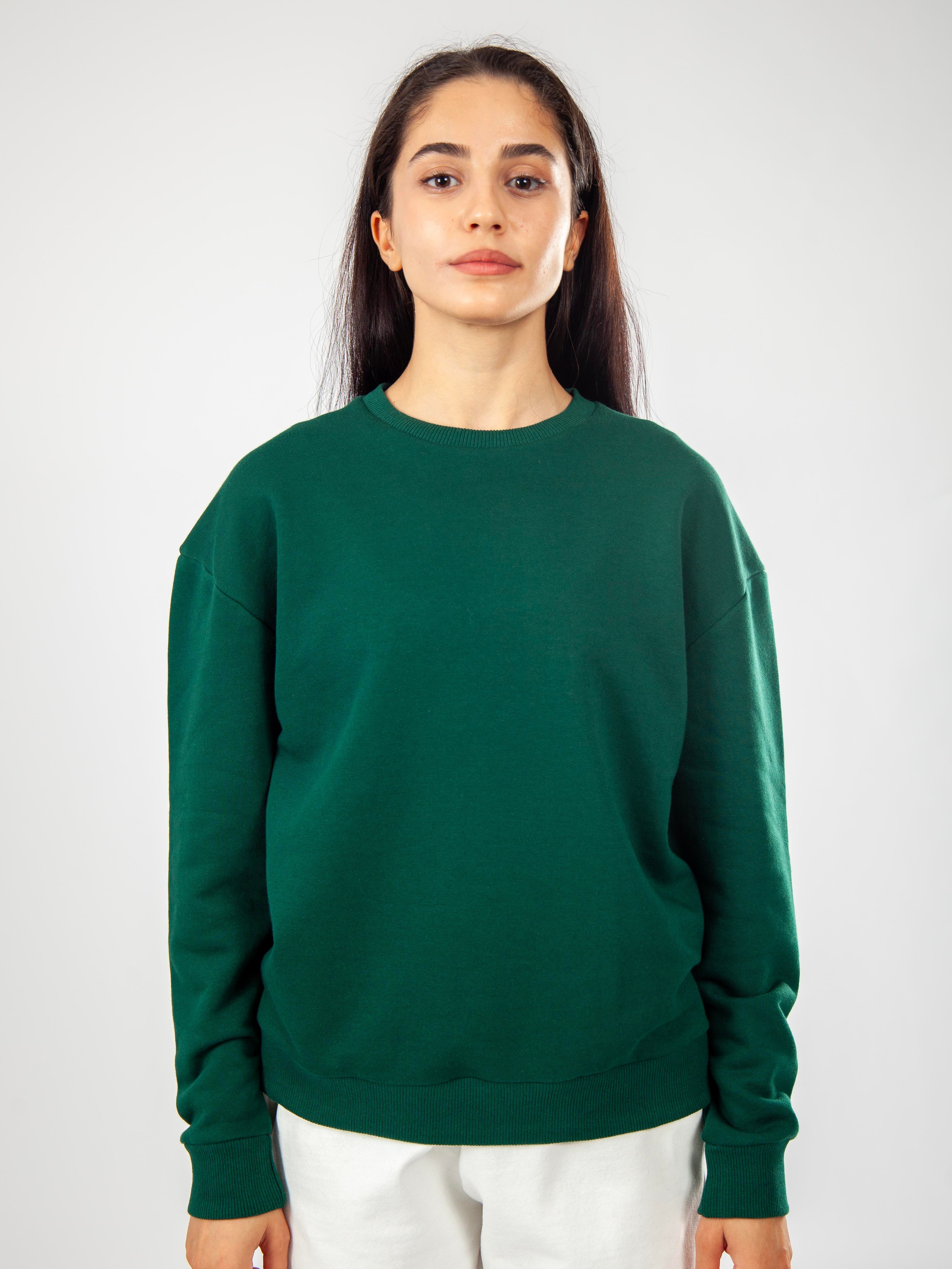 Basic Kadın Relaxed Fit Sweatshirt C504 - YEŞİL