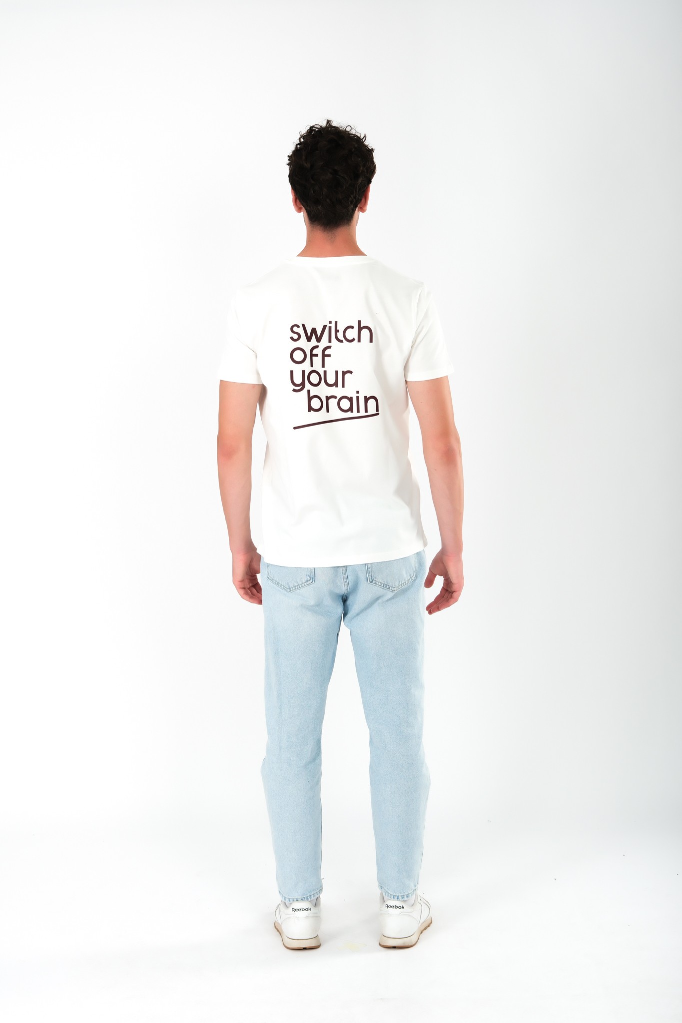 Switch Off Regular Fit T-Shirt Erkek -  Ekru C102