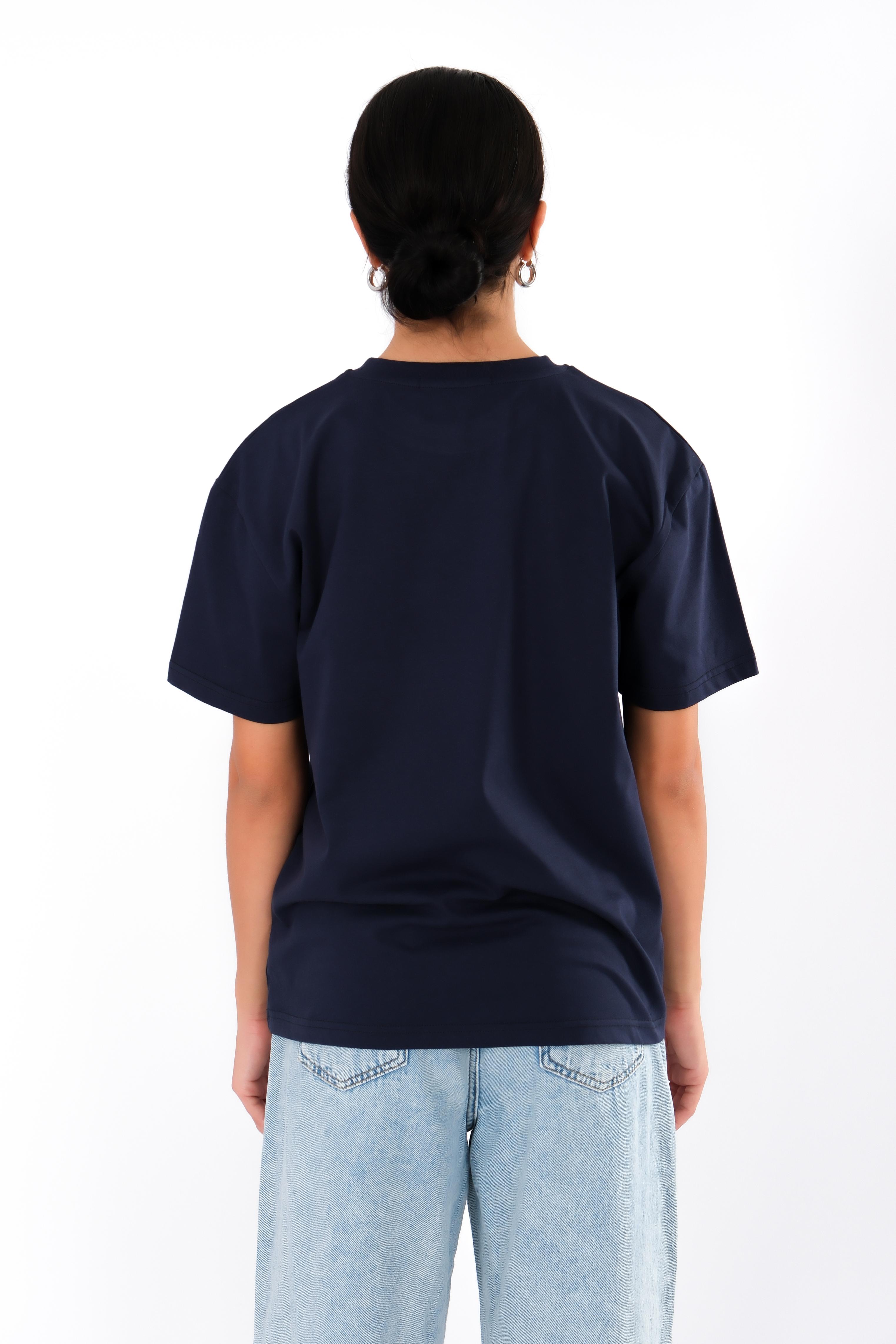 Coredra Studio Lacivert  - Relaxed Fit T-Shirt Kadın C501