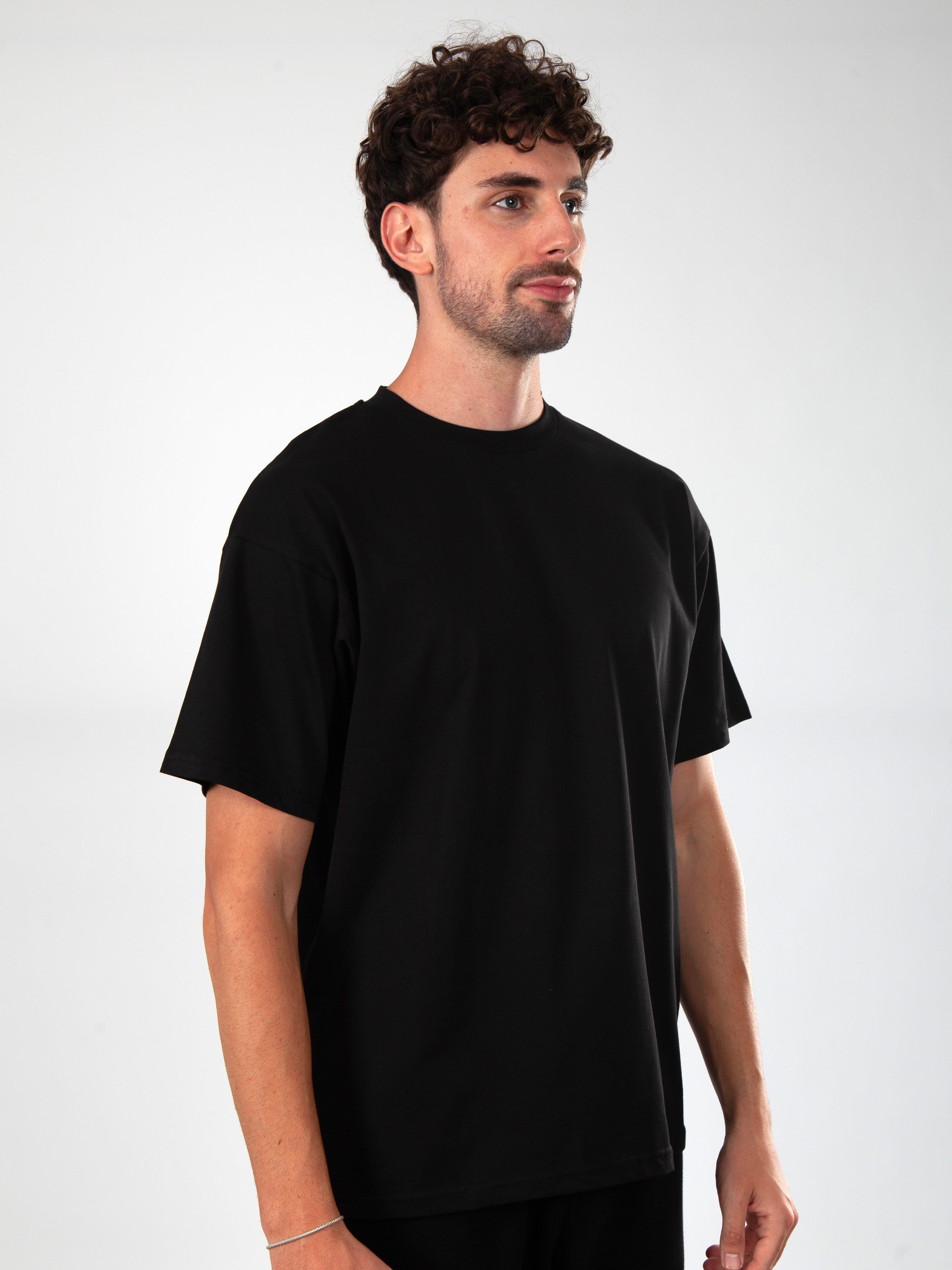 Basic Oversize T-Shirt Erkek - Siyah C101