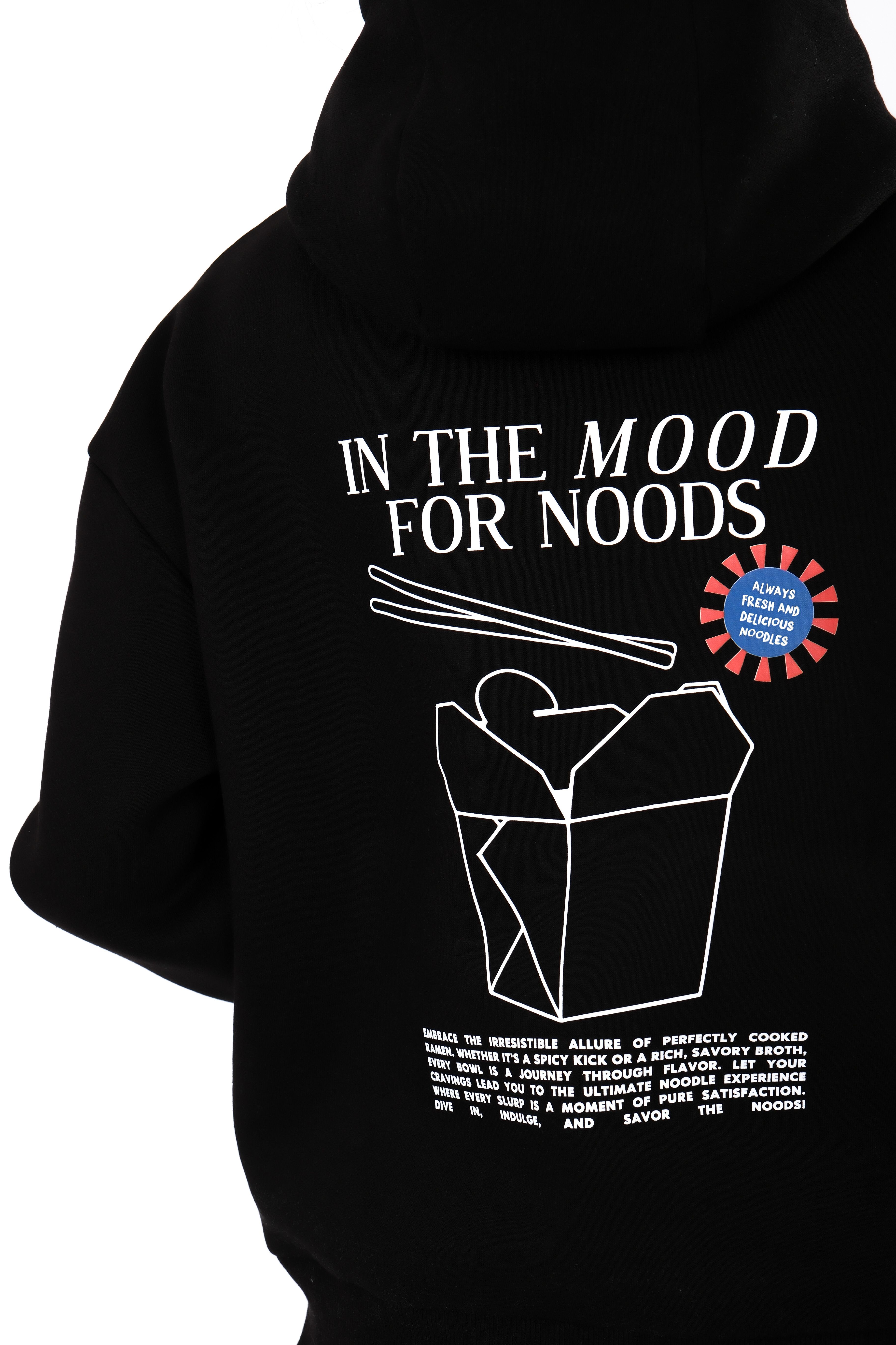 In The Mood For The Noods Relaxed Fit Hoodie Kadın - Siyah C503