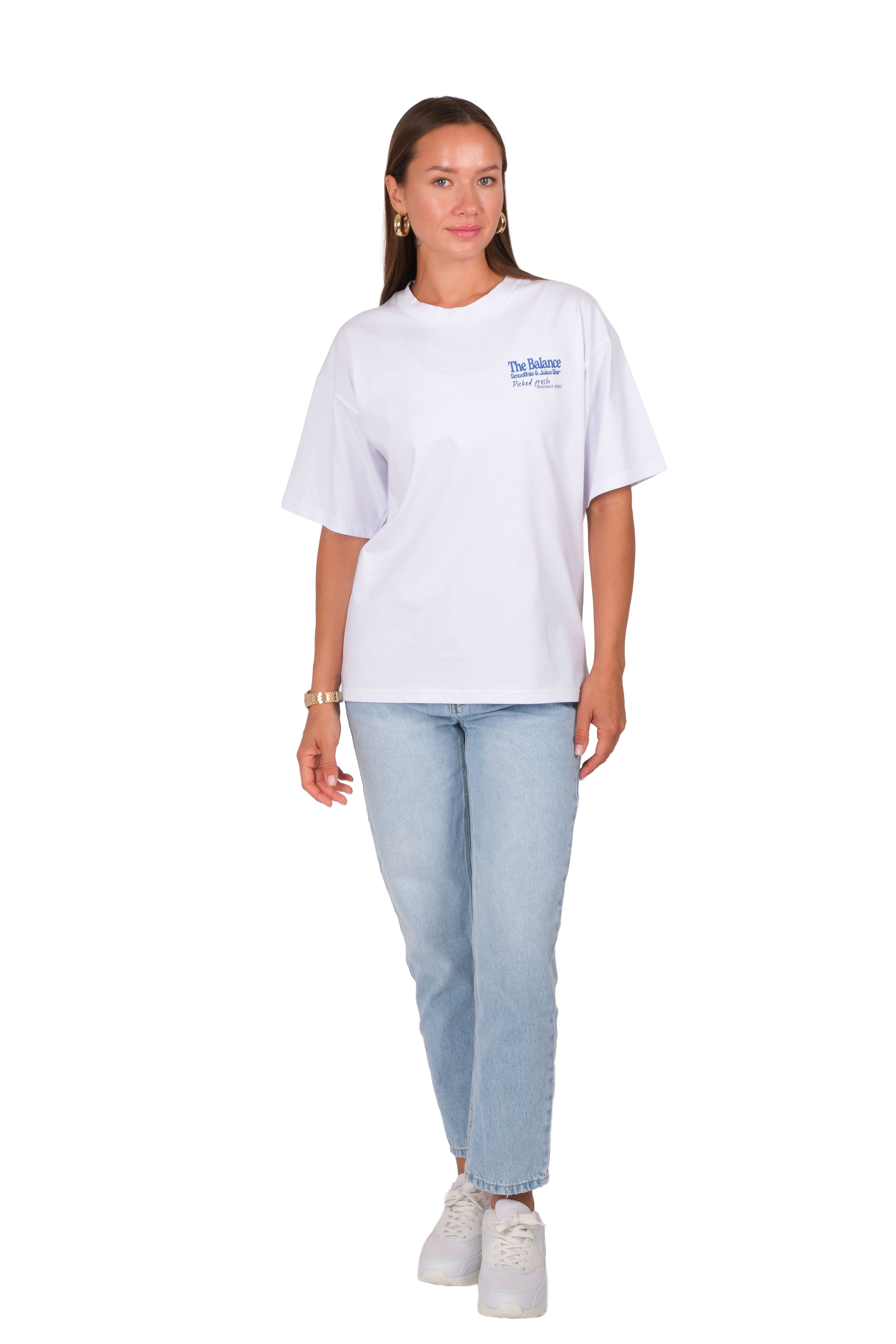 The Balance Oversize Fit T-Shirt Kadın - Beyaz C101